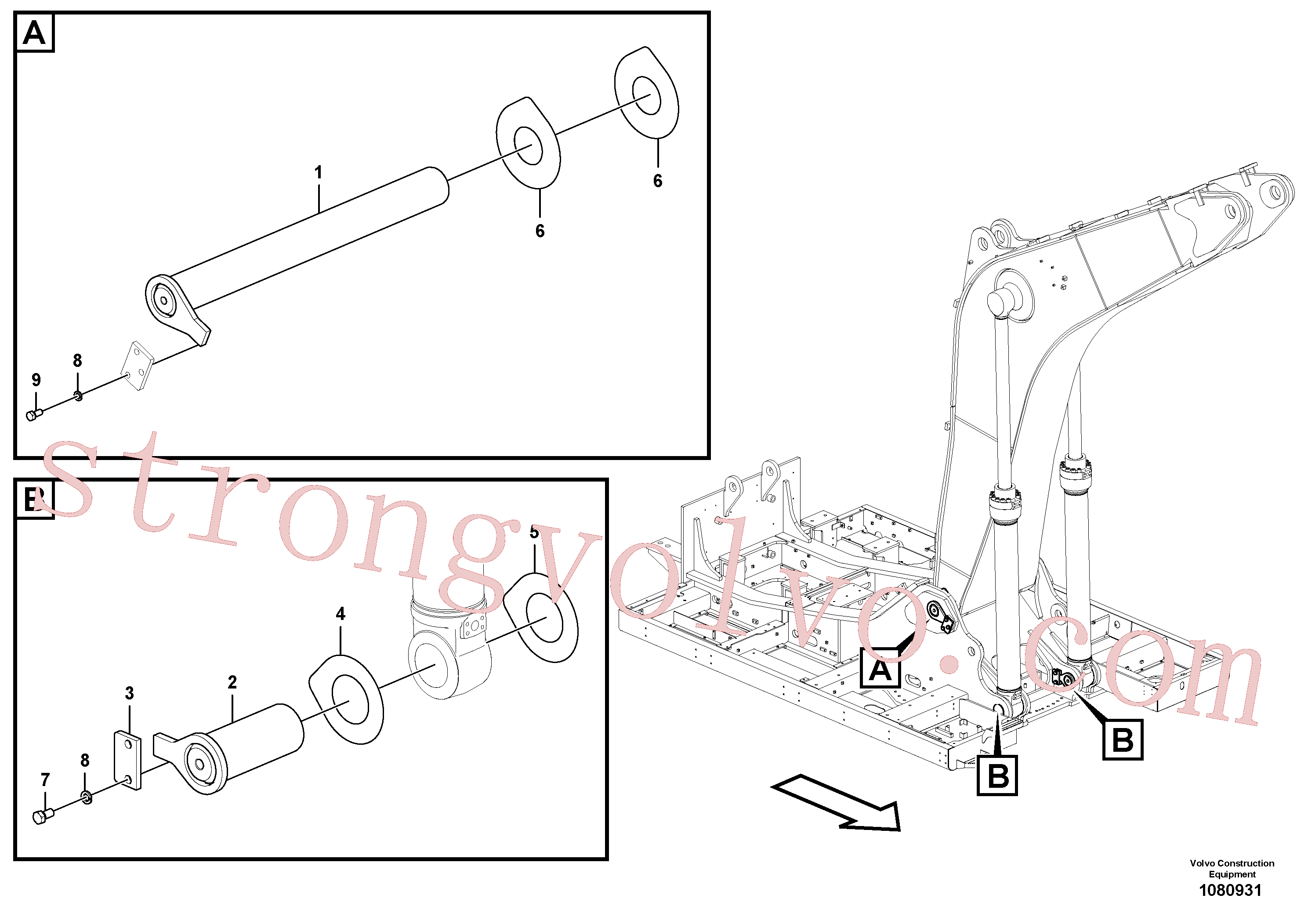 VOE14680759 Volvo Tirantes para a lança(1080931 Montagem)