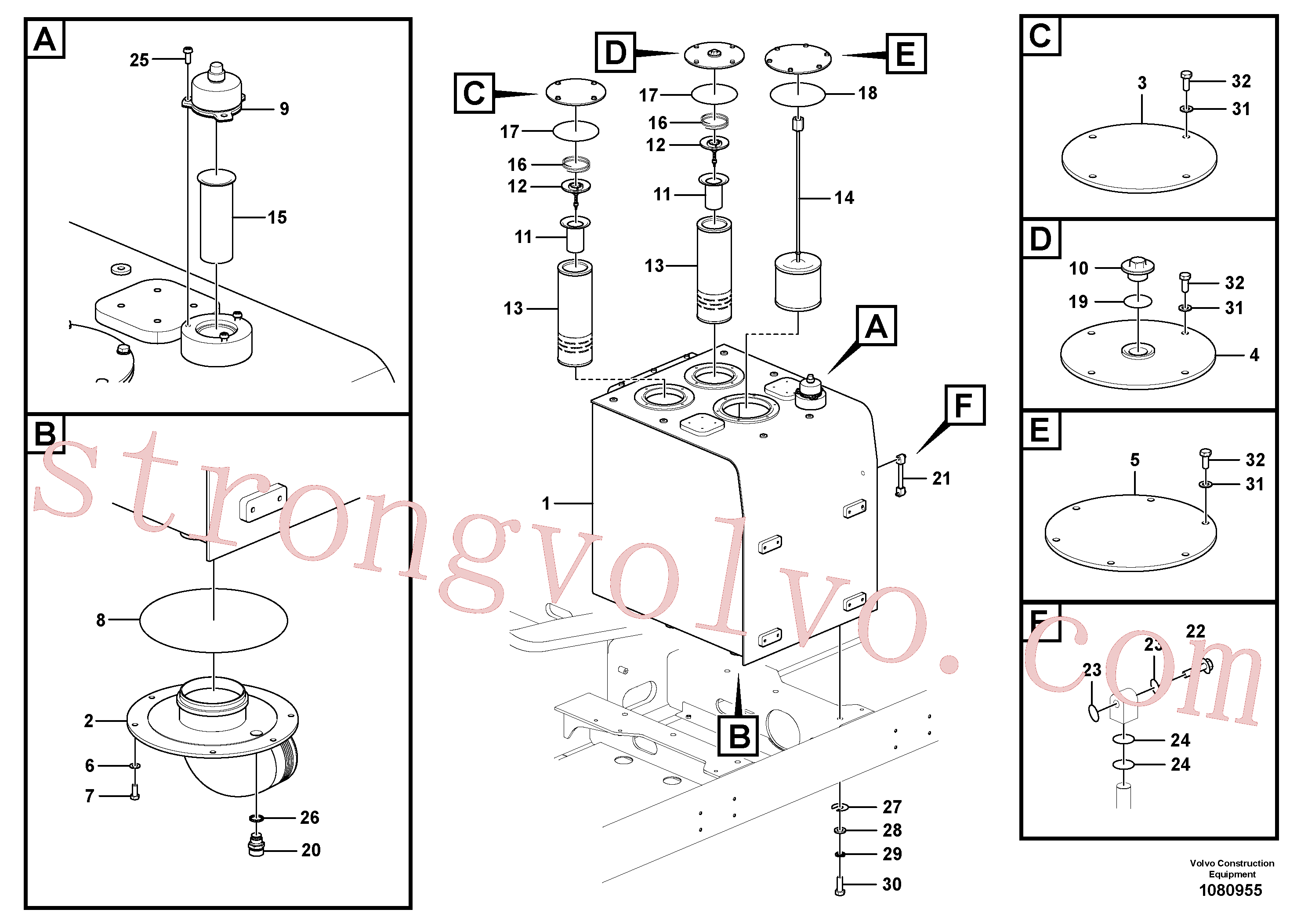 VOE14523914 Volvo Depósito de óleo hidráulico(1080955 Montagem)
