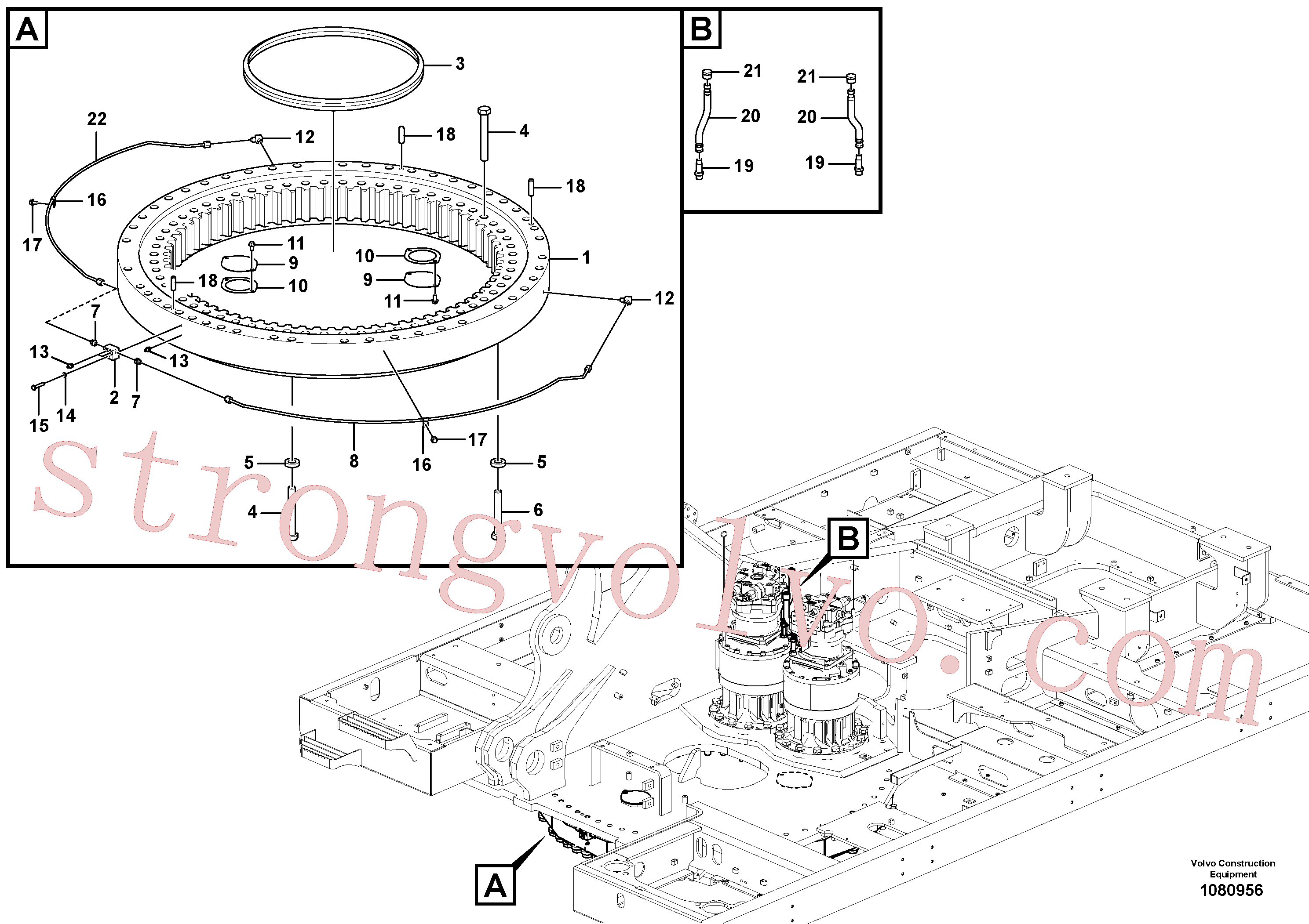 VOE993019 Volvo Sistema de articulação(1080956 Montagem)