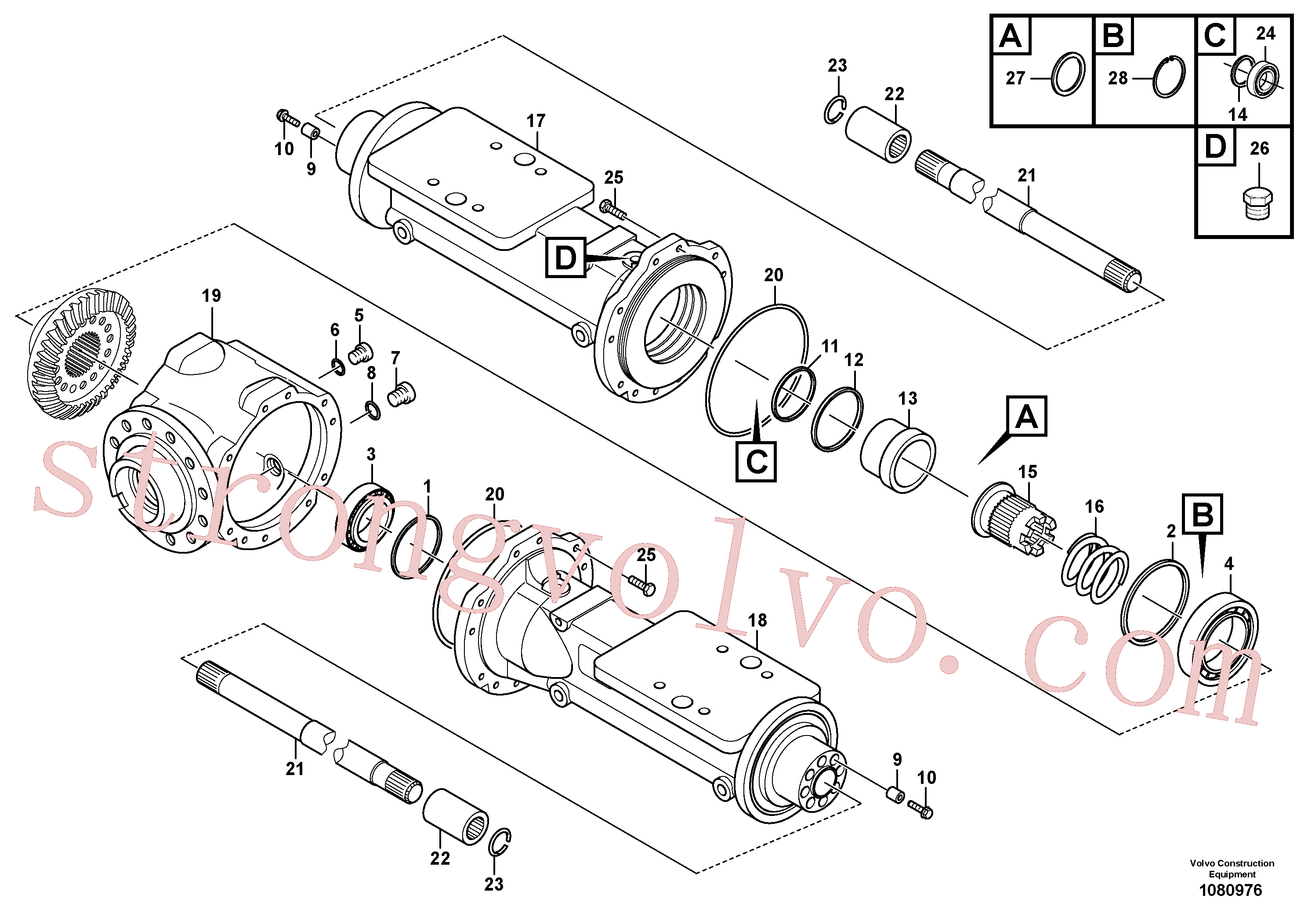 VOE17219521 Volvo Alojamento - eixo traseiro(1080976 Montagem)