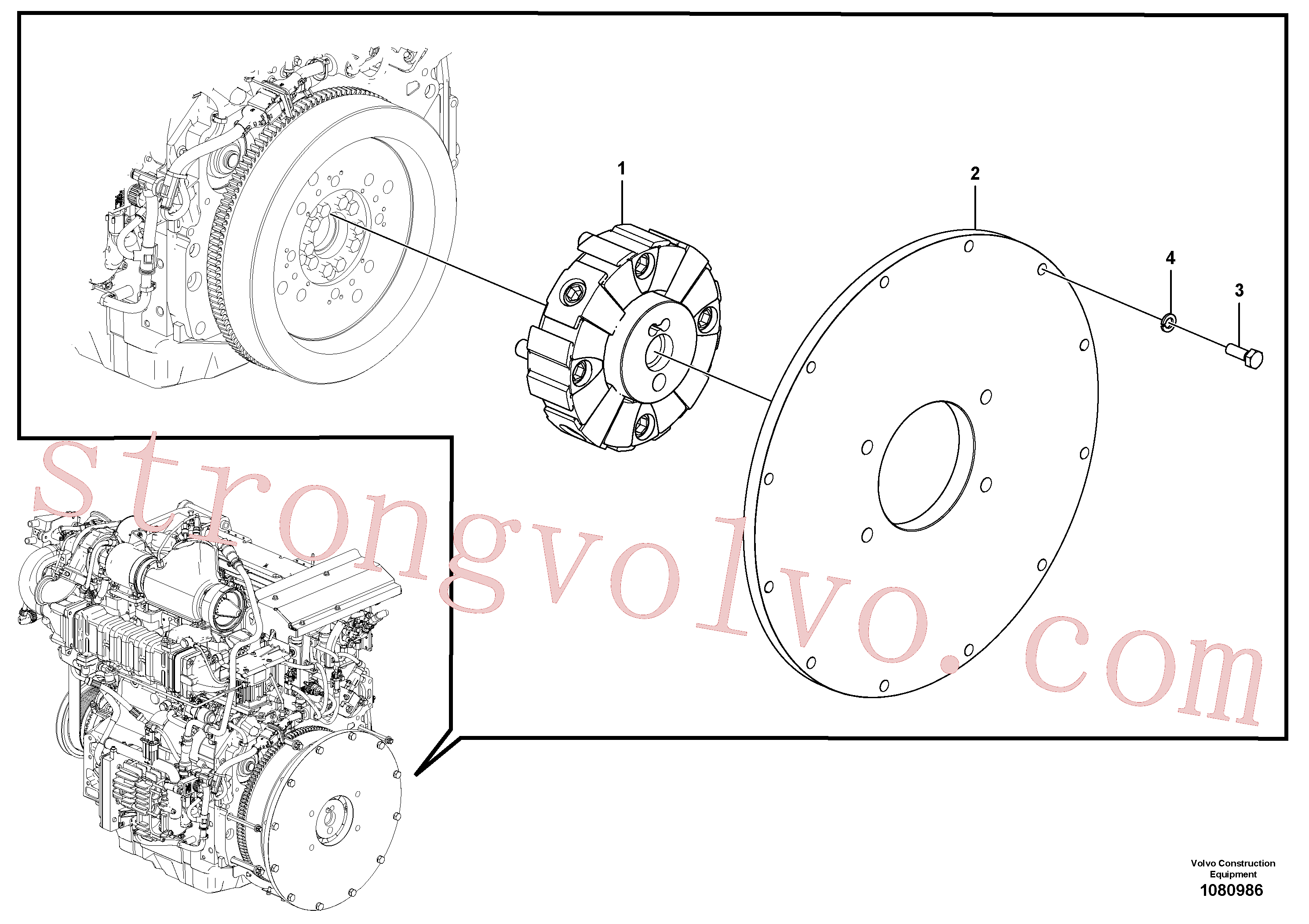 SA1040-65782 Volvo Caixa de engrenagens da bomba com peças de montagem(1080986 Montagem)