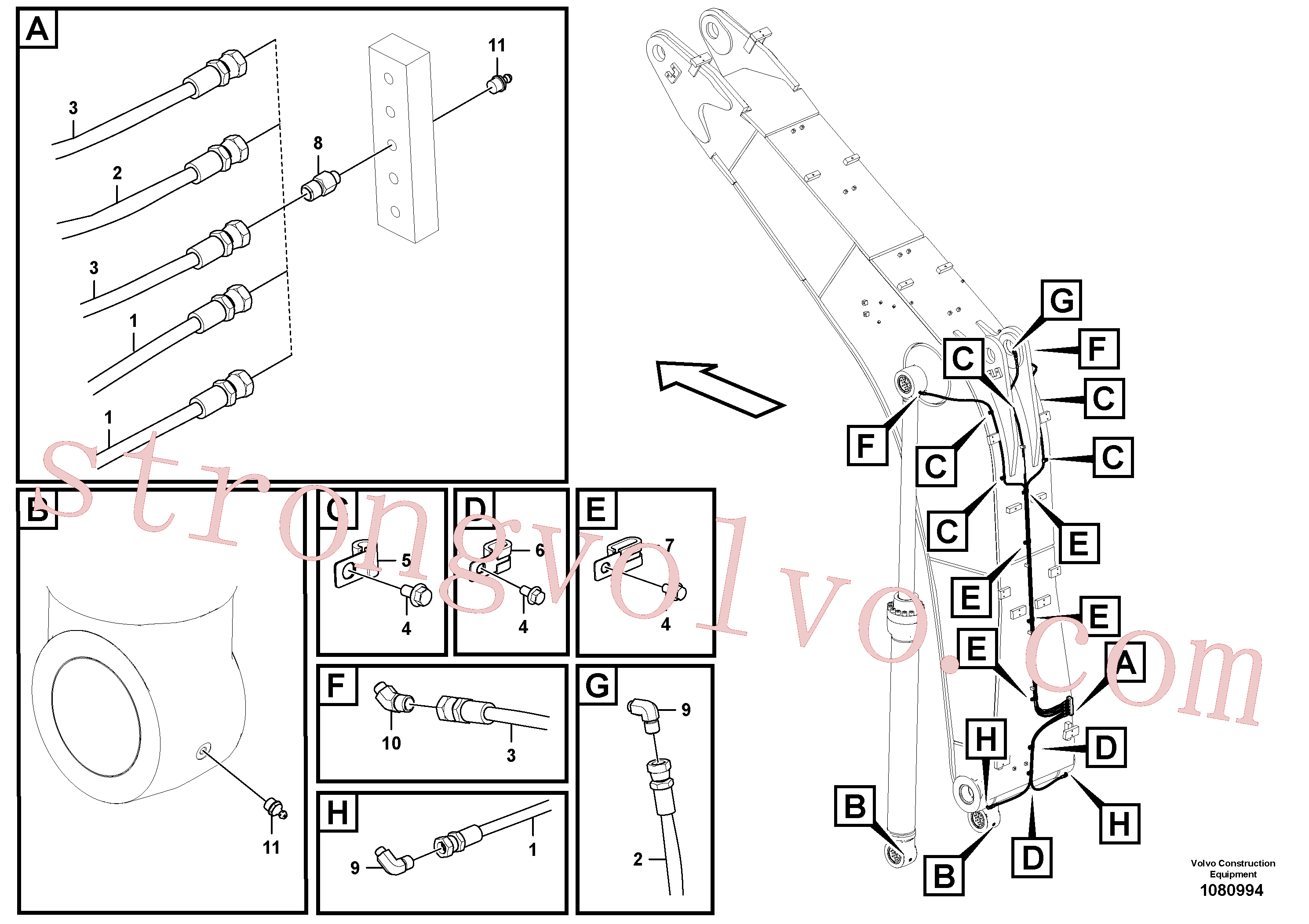 Volvo Acessórios para escavadeira SA9482-02126 Pilot Acessórios
