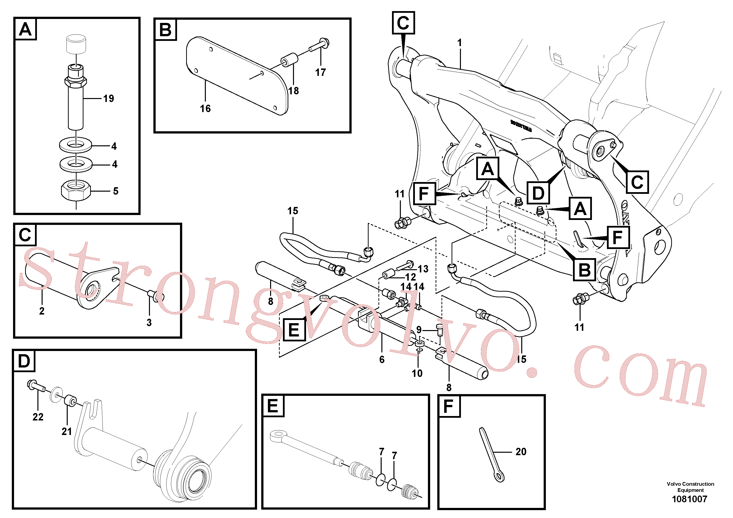 Volvo VOE949708 Parafuso flangeado Volvo Acessórios para escavadeira