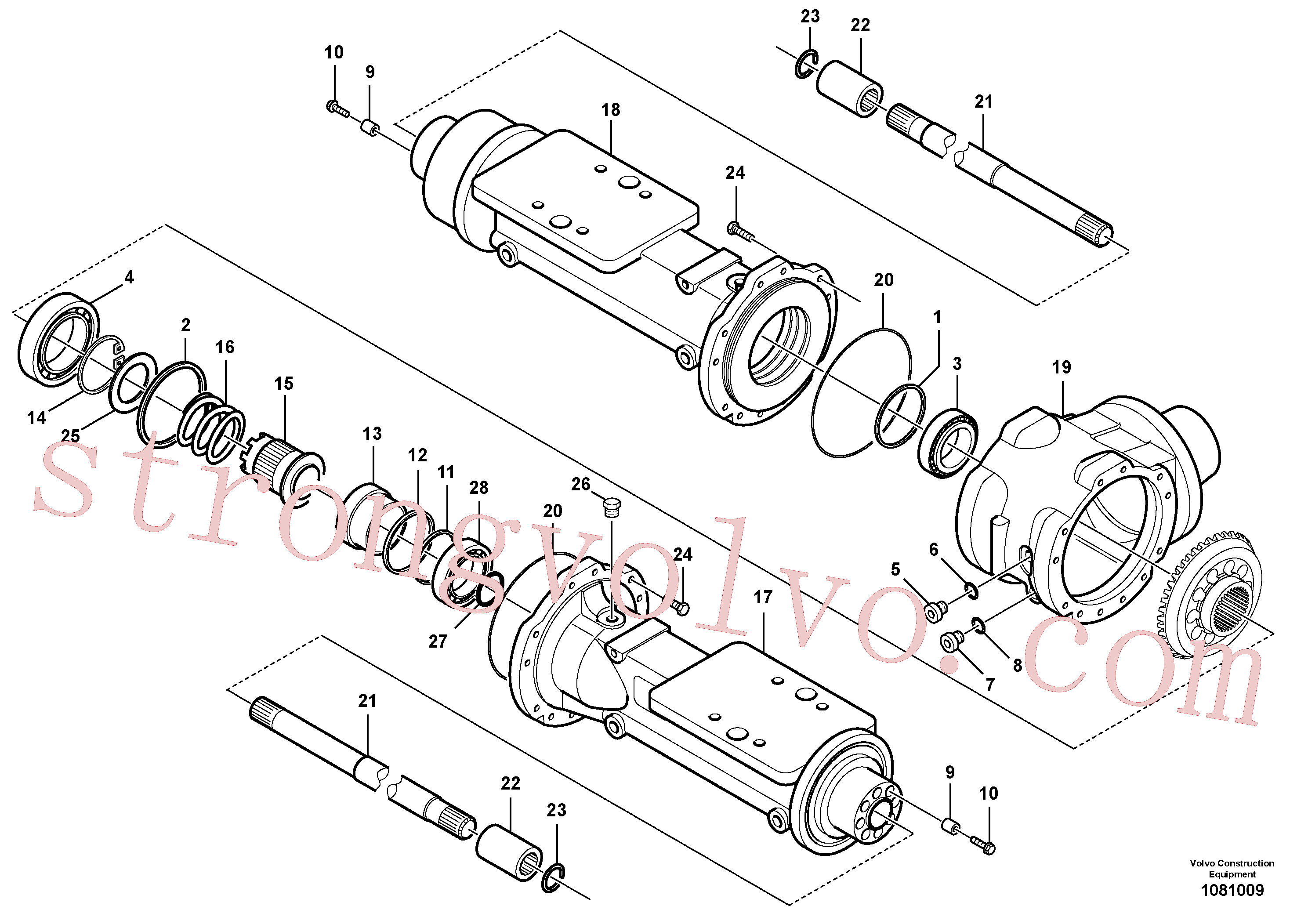 VOE15163302 Volvo Alojamento - eixo dianteiro(1081009 Montagem)