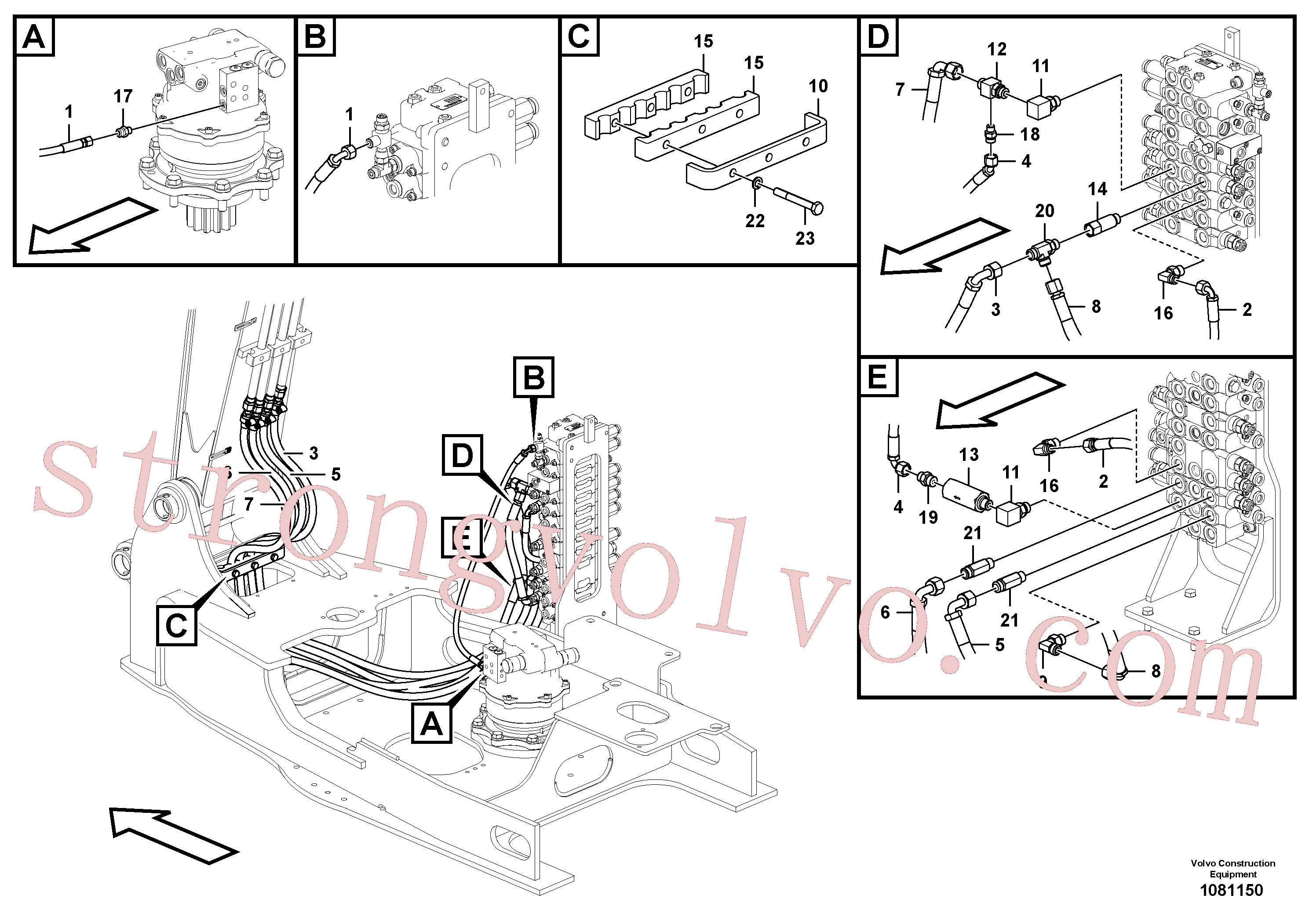 VOE14531090 Volvo Sistema hidráulico, válvula de comando da lança e articulação(1081150 Montagem)
