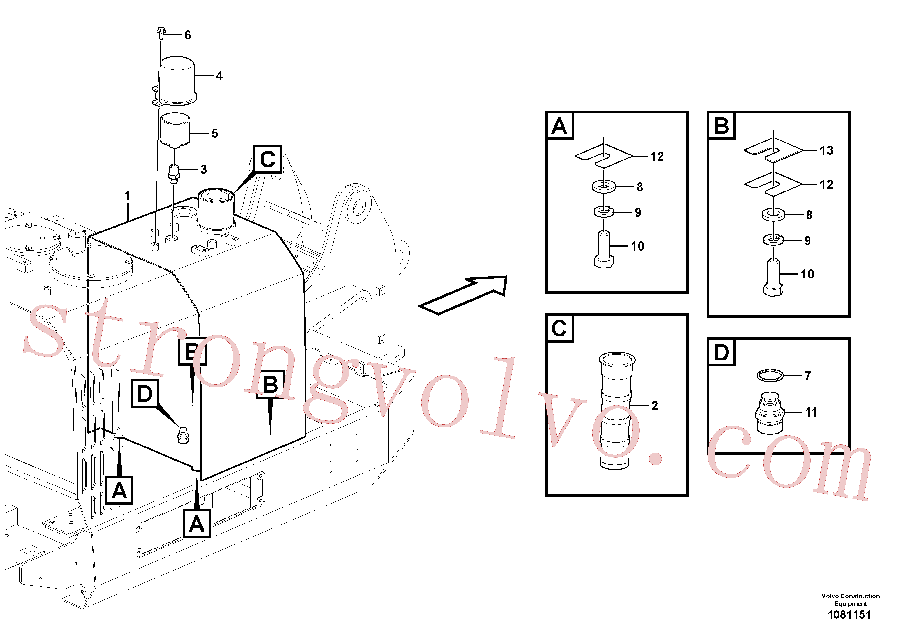 SA1040-20290 Volvo Depósito de combustível com acessórios(1081151 Montagem)