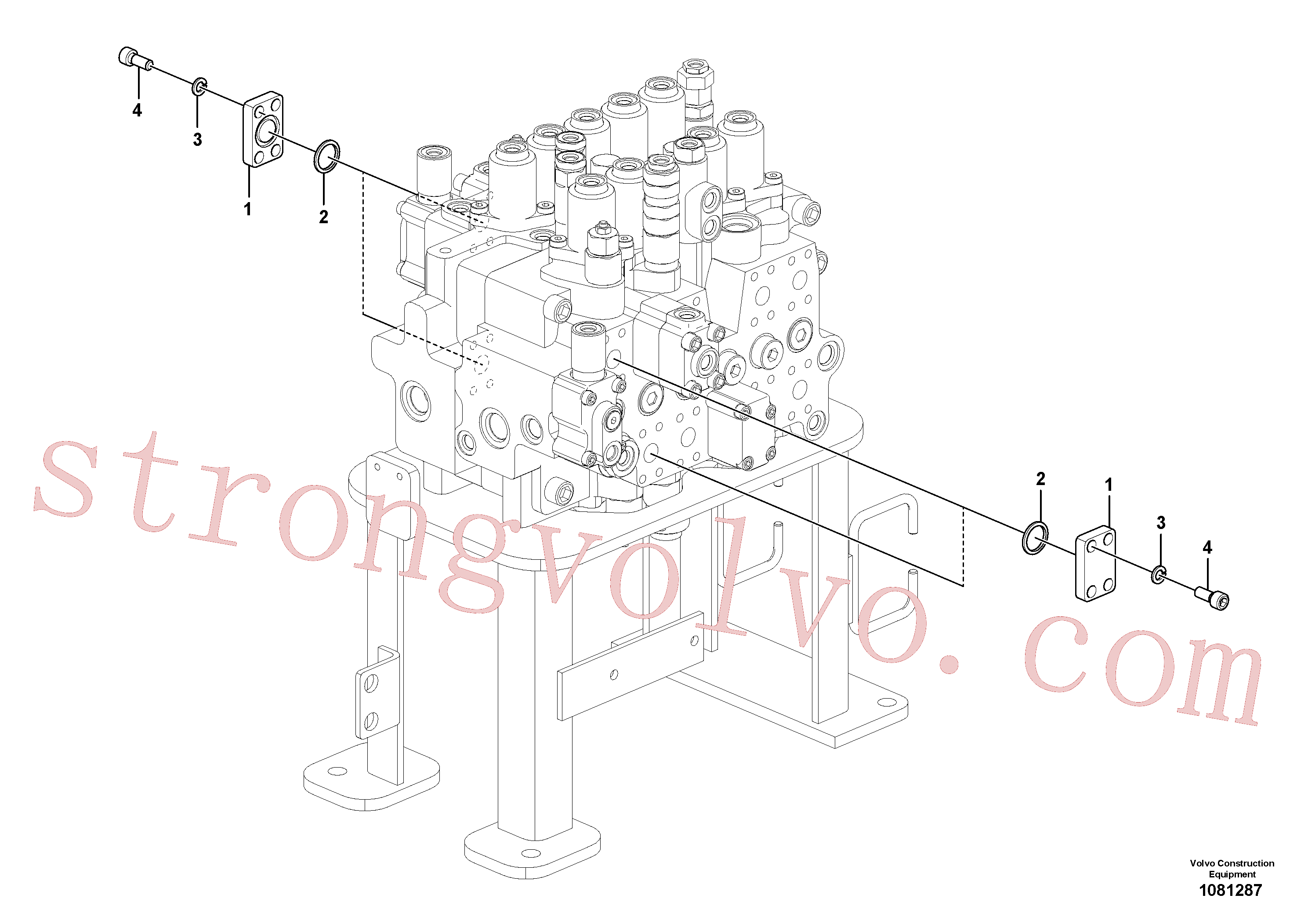 VOE14543987 Volvo Sistema hidráulico, válvula de comando da lança e articulação(1081287 Montagem)