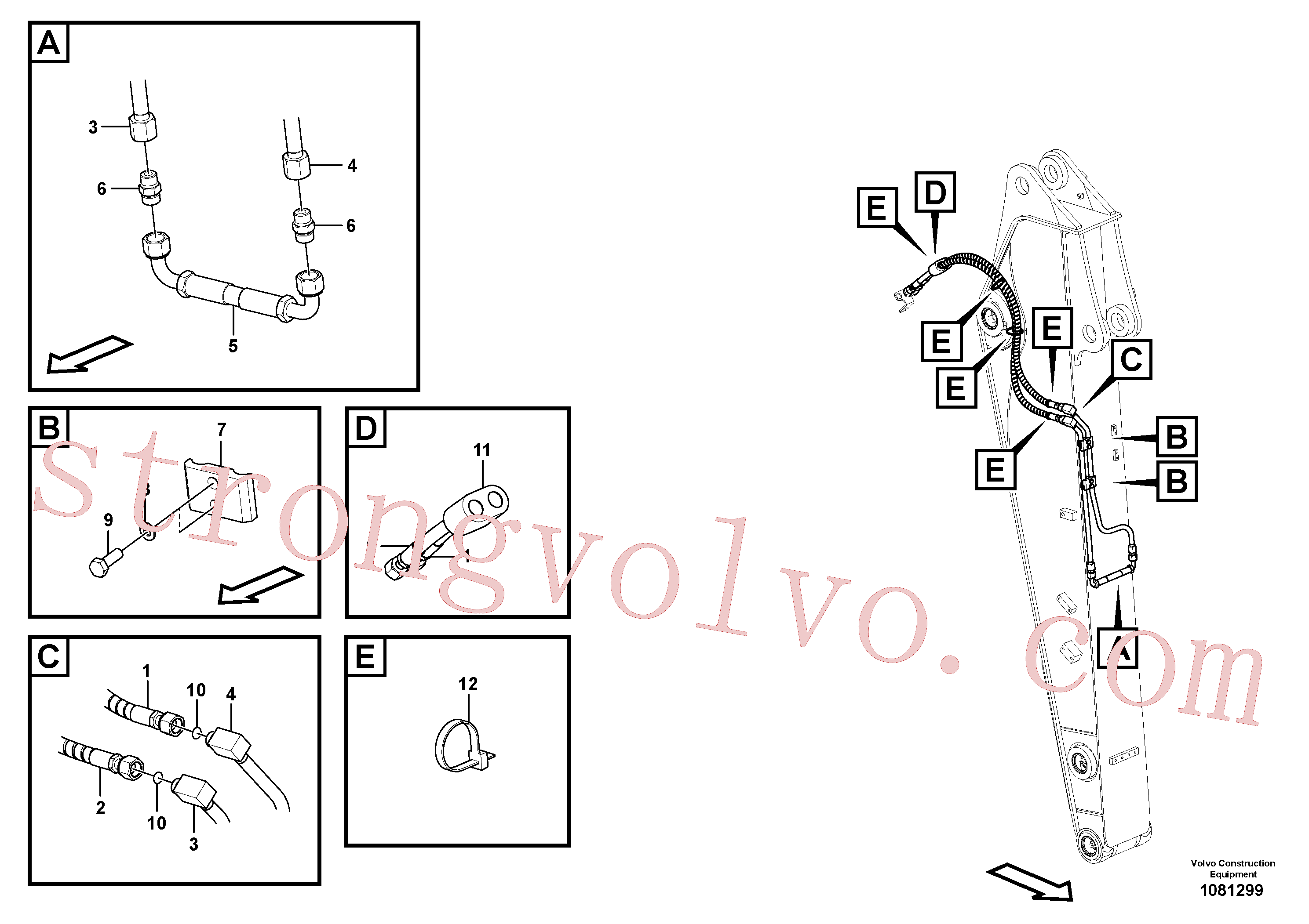 VOE14677550 Volvo Hidráulica de serviço, inclinação e rotor no braço de afundamento(1081299 Montagem)