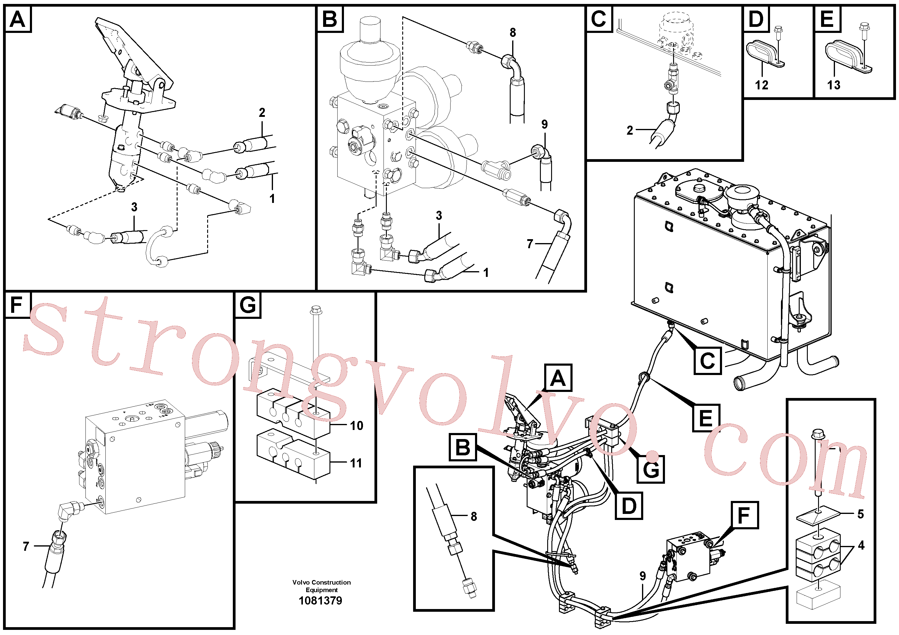 Volvo Acessórios para escavadeira VOE937132 Mangueira completa Acessórios
