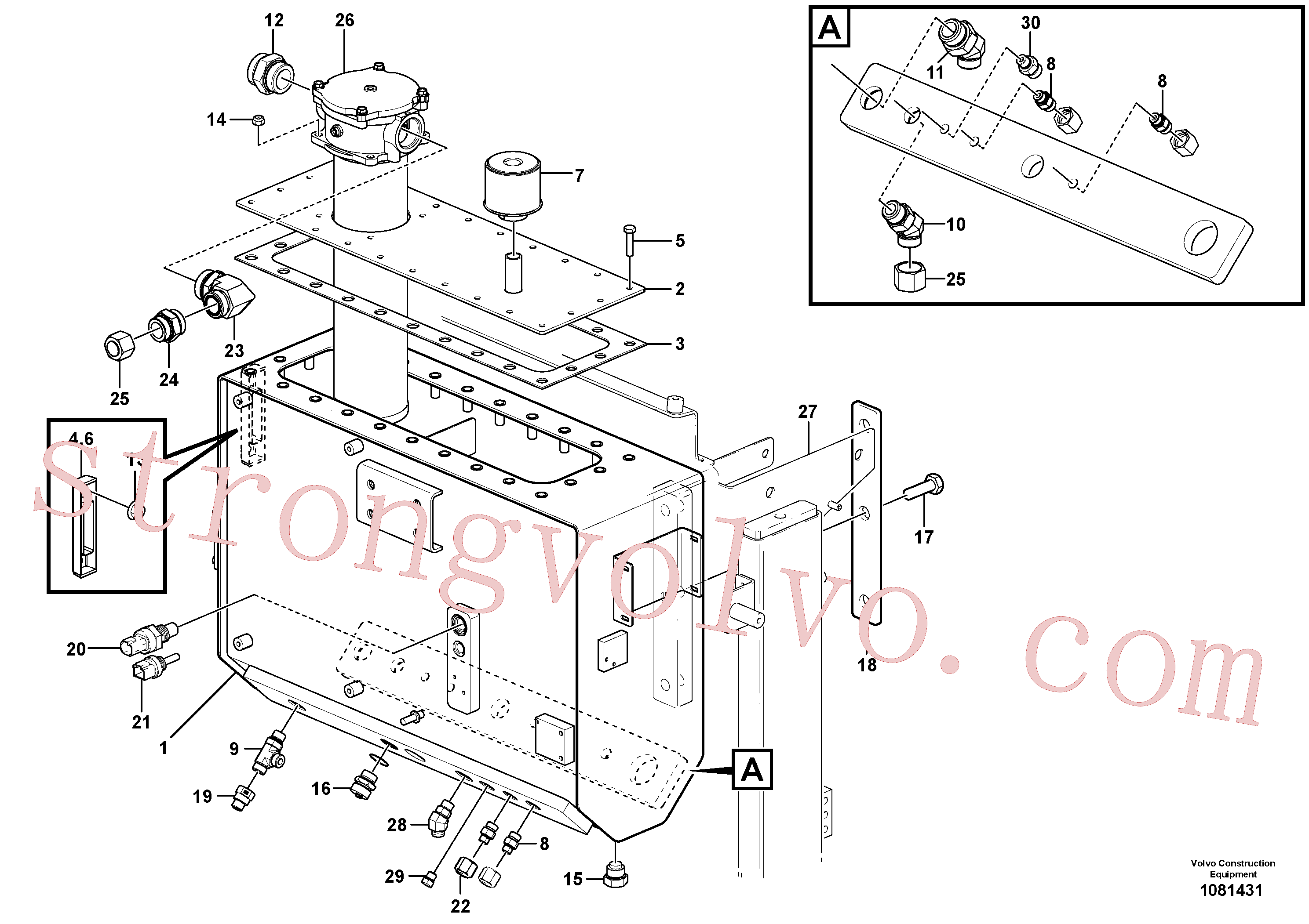 VOE11141272 Volvo Depósito de óleo hidráulico(1081431 Montagem)
