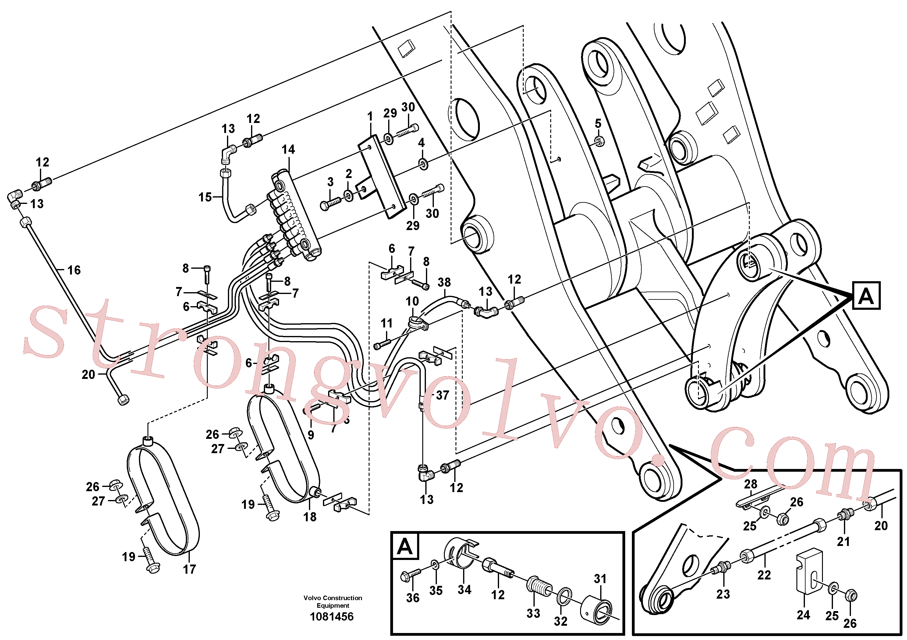 VOE11714218 Mangueira de lubrificação Inscreva-se para Volvo Acessórios para escavadeira
