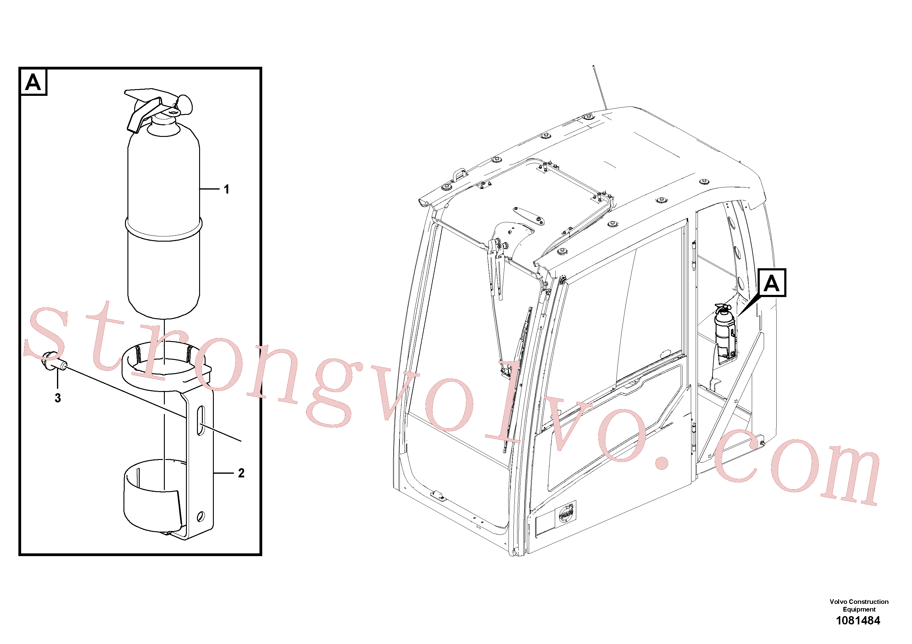 VOE14674894 Volvo Extintor de incêndio(1081484 Montagem)