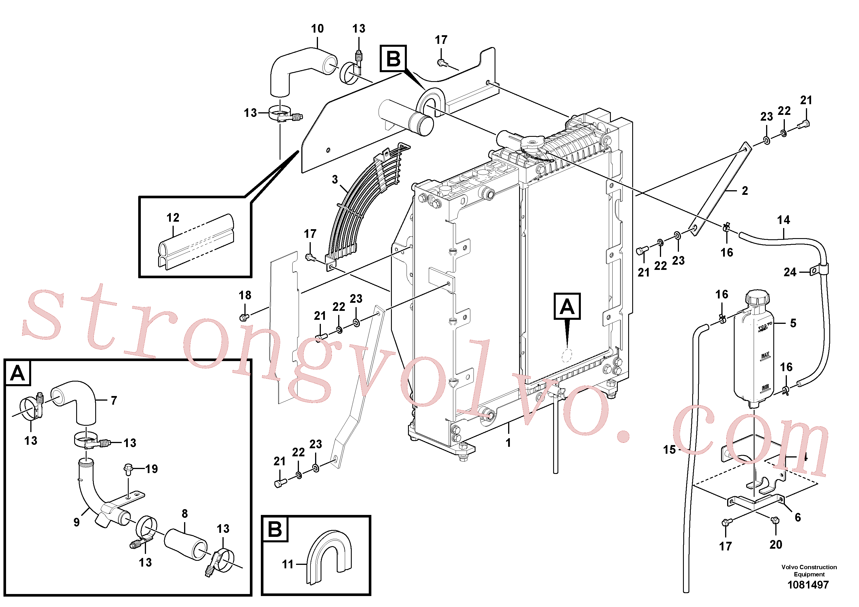 VOE14668664 Volvo Sistema de arrefecimento(1081497 Montagem)