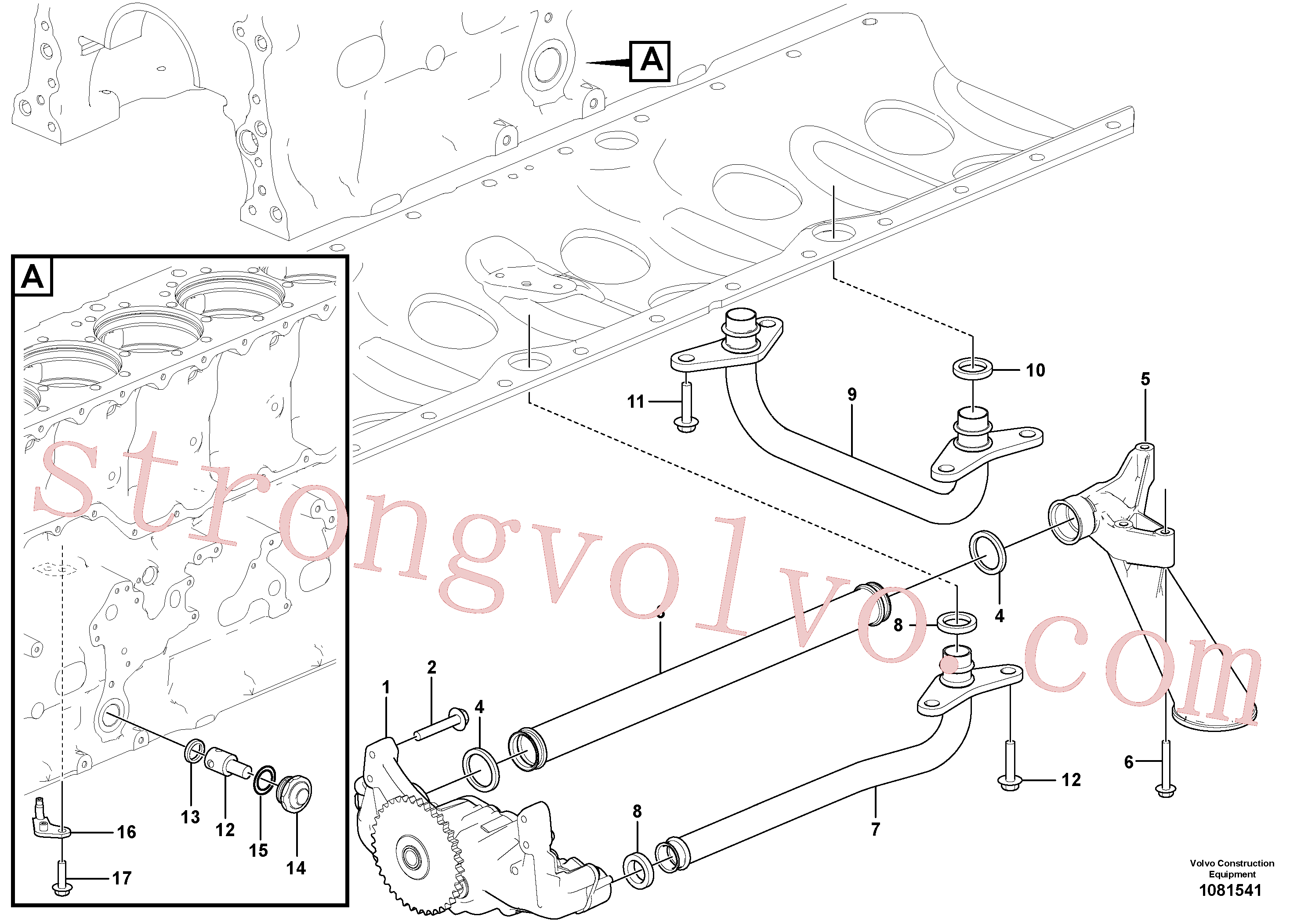 VOE994445 Volvo Sistema de óleo lubrificante(1081541 Montagem)