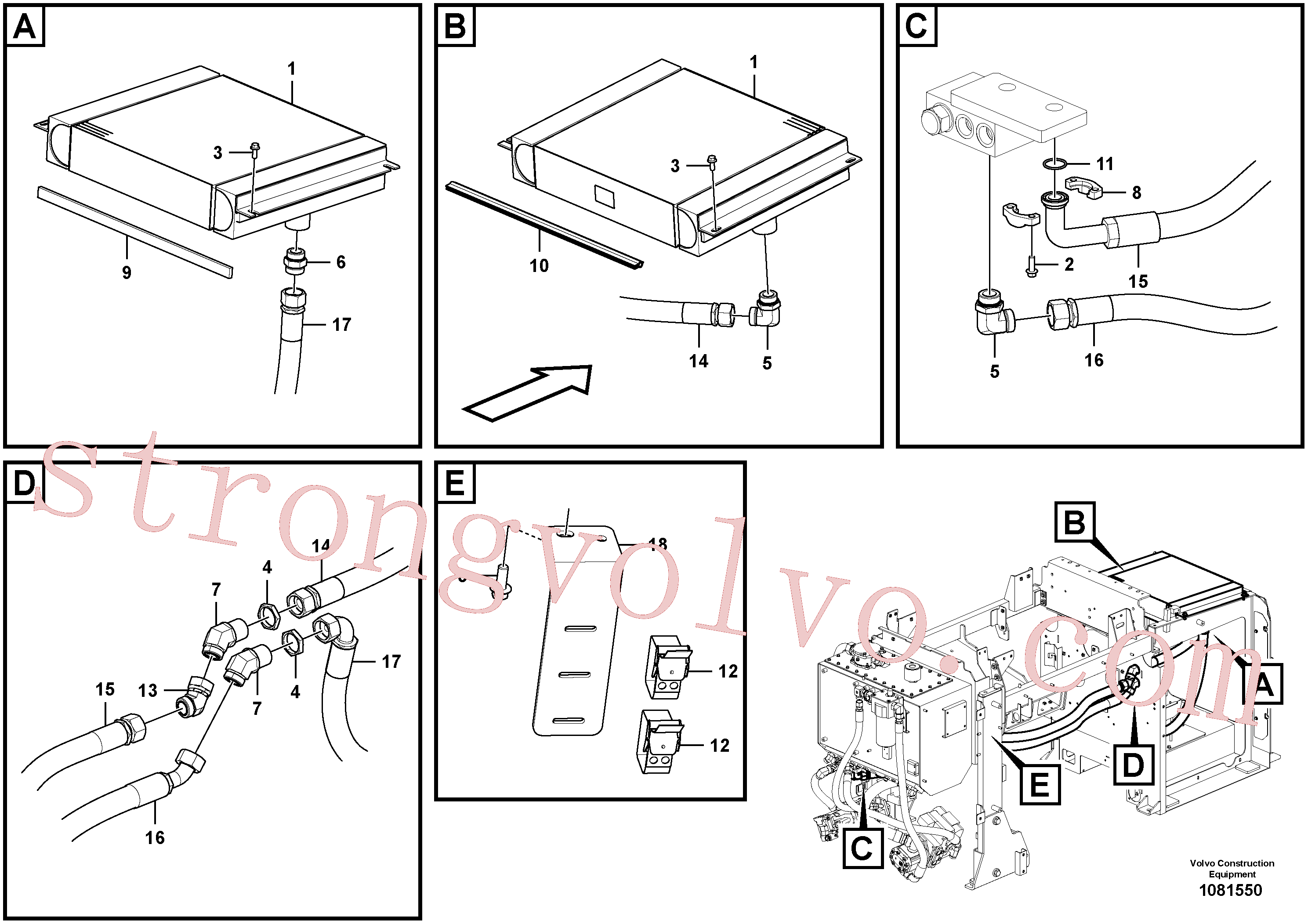 VOE935276 Volvo Circuito da bomba hidráulica - tracção integral (awd)(1081550 Montagem)