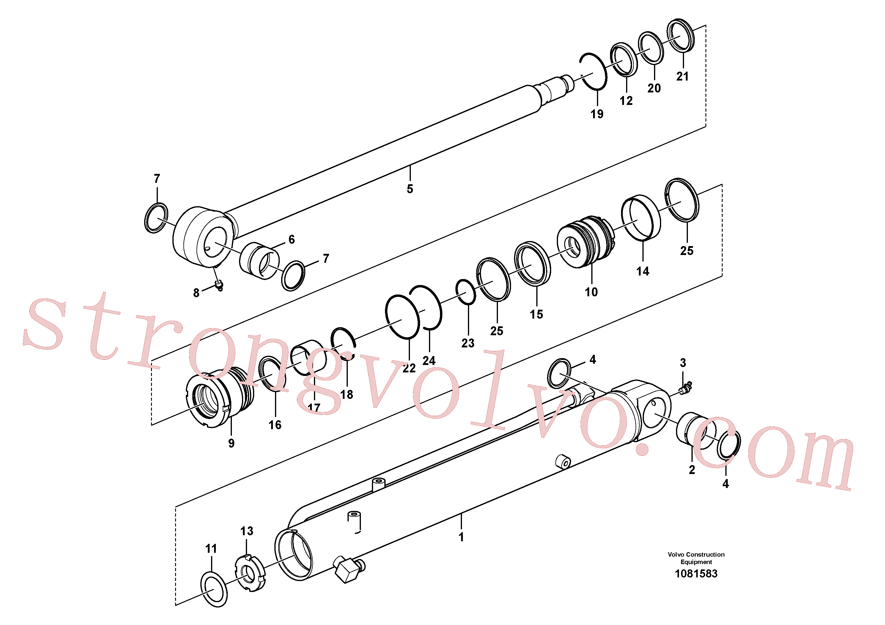 VOE14554671 Volvo Cilindro de balde(1081583 Montagem)