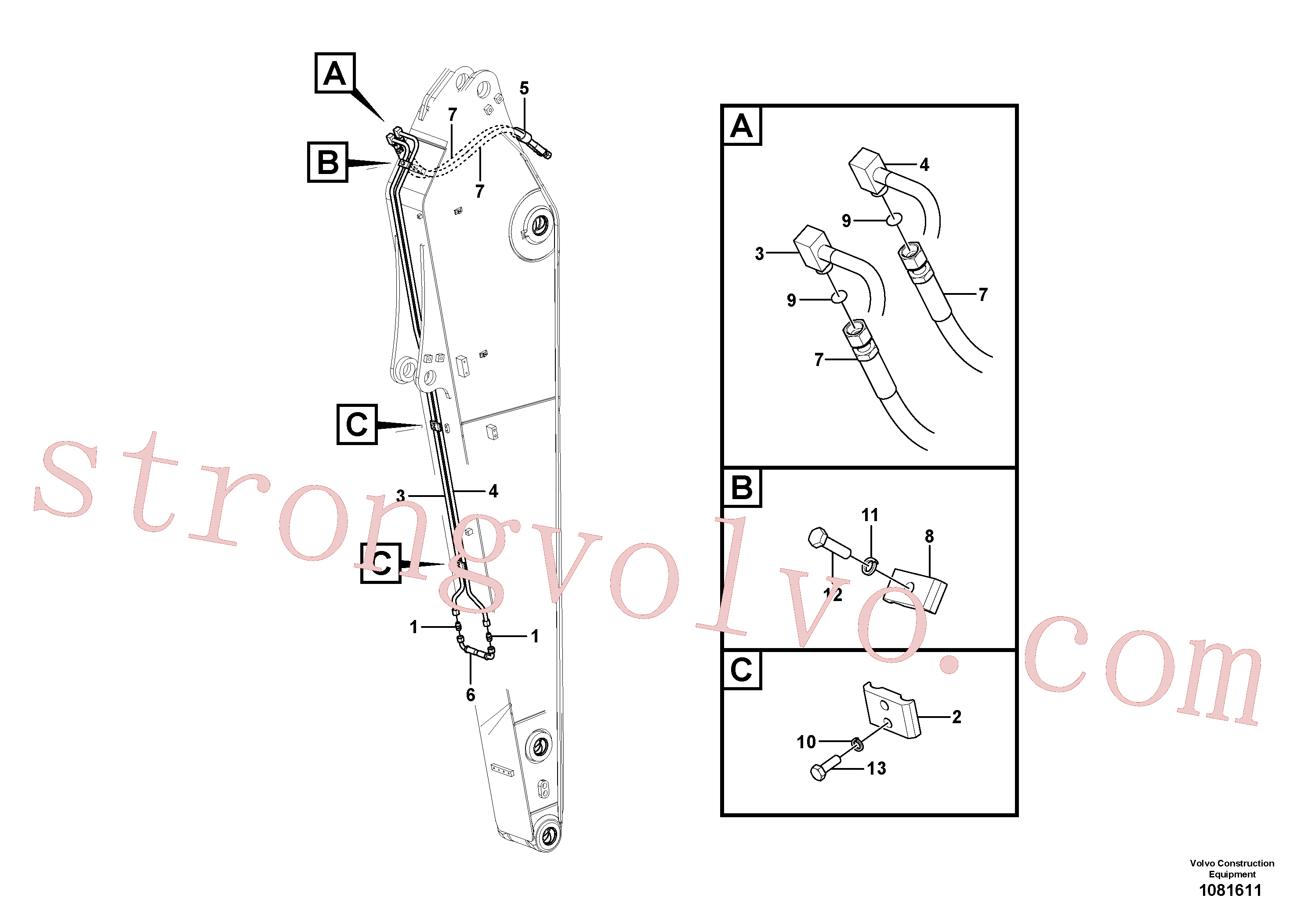 VOE14677111 Volvo Hidráulica de serviço, inclinação e rotor no braço de afundamento(1081587 Montagem)