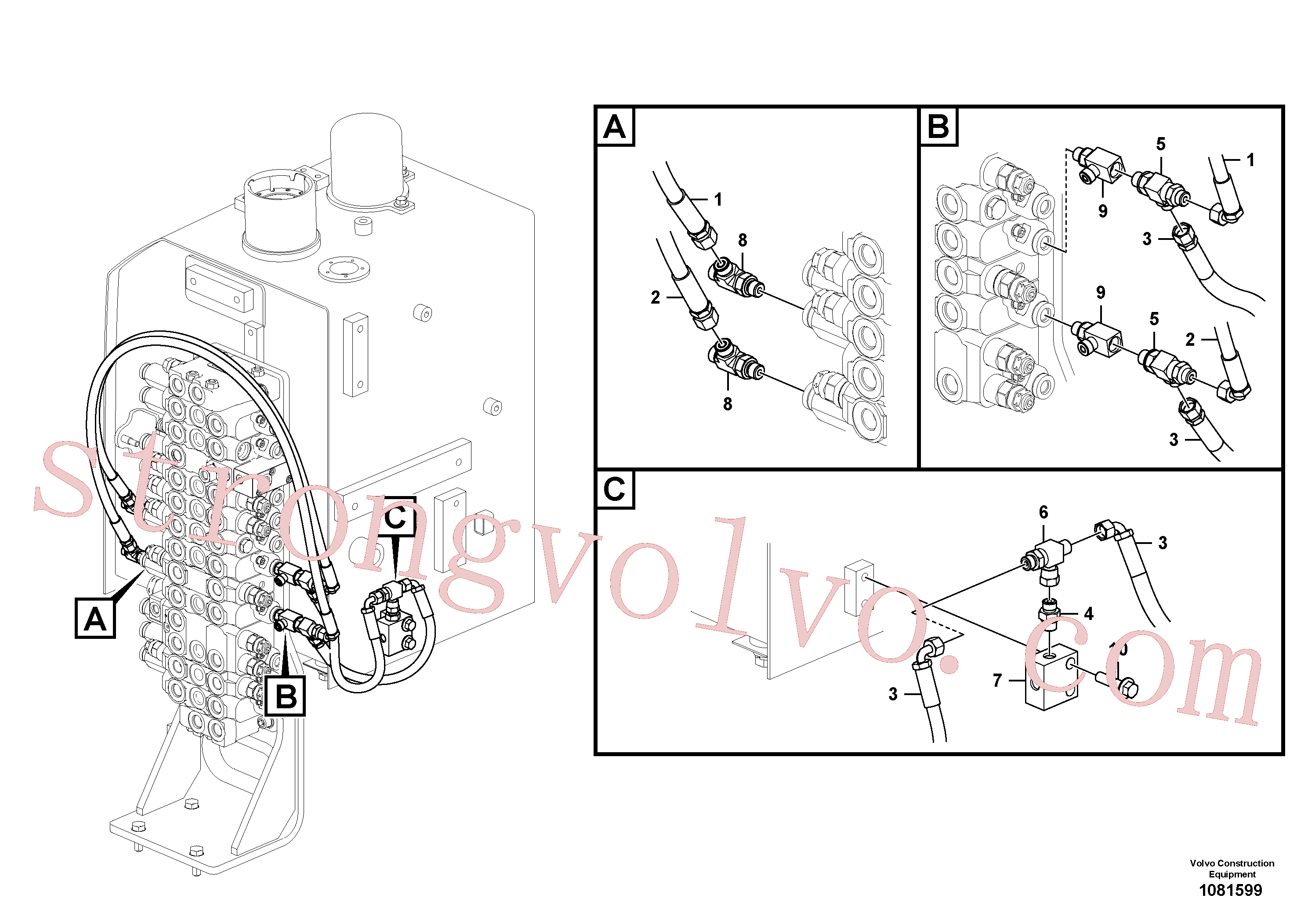 China Made VOE14555440 Bloco Volvo Acessórios para escavadeira
