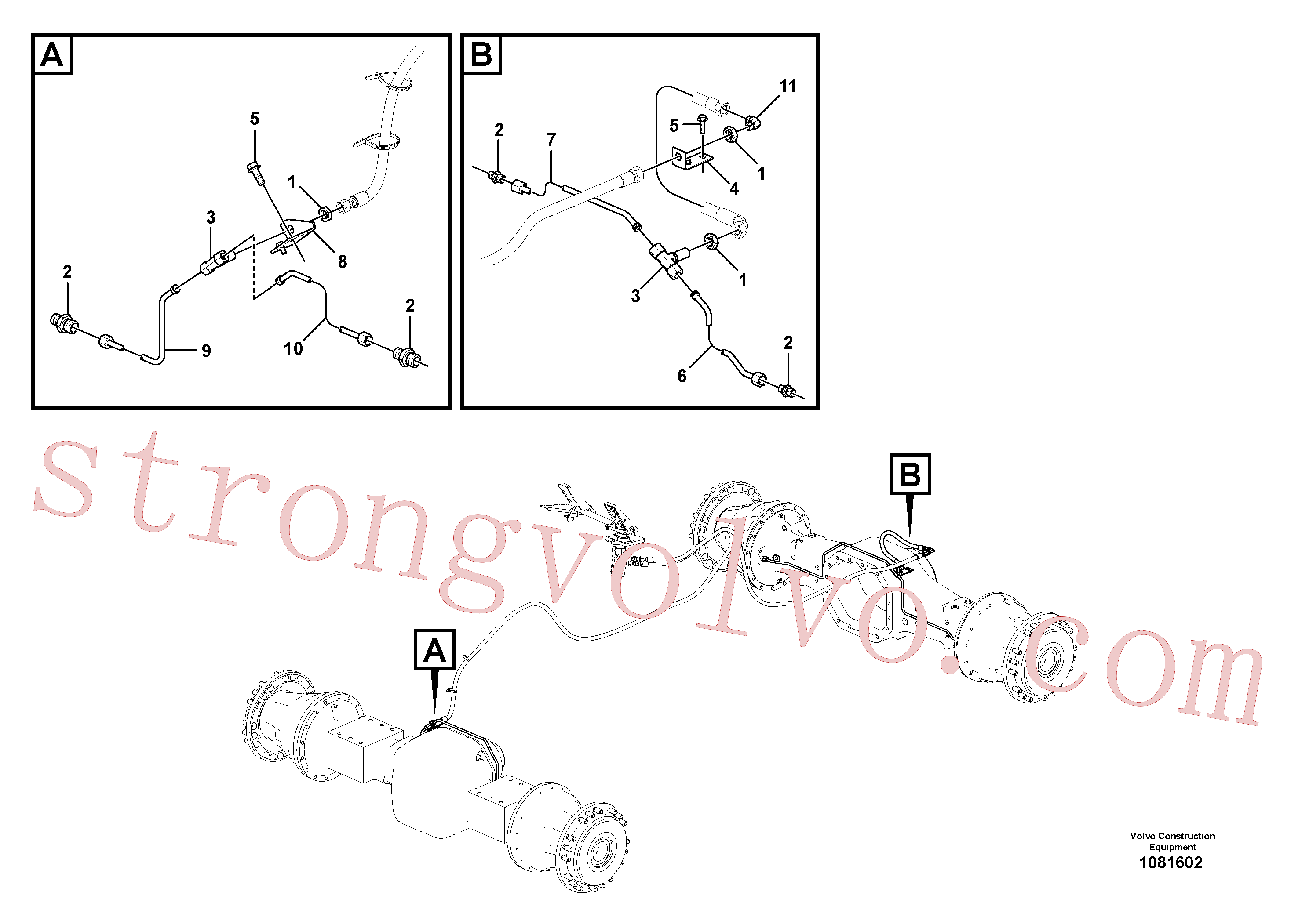 RM59962316 Volvo Tubos de travão, eixos dianteiro e traseiro(1081602 Montagem)