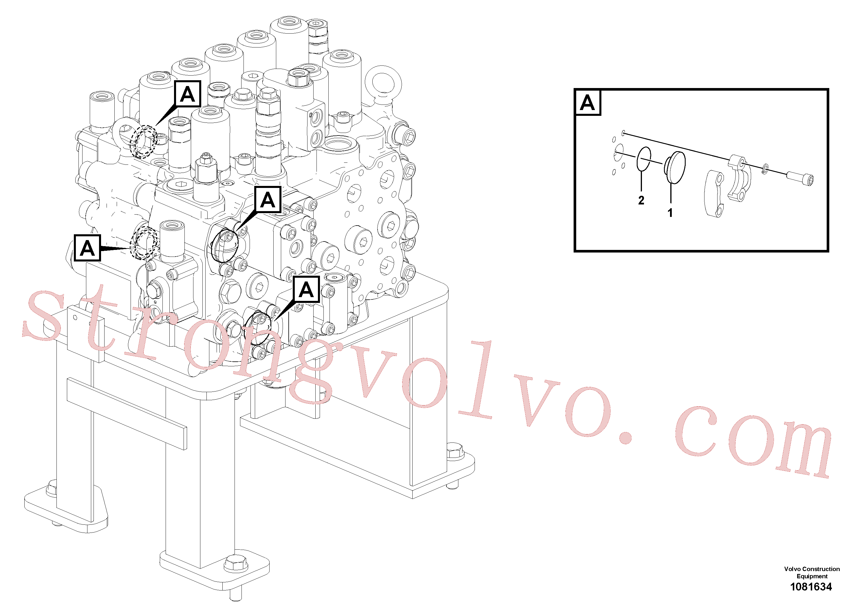 VOE4746917 Volvo Sistema hidráulico, válvula de comando da lança e articulação, Tirantes da lança, sem lança(1081634 Montagem)