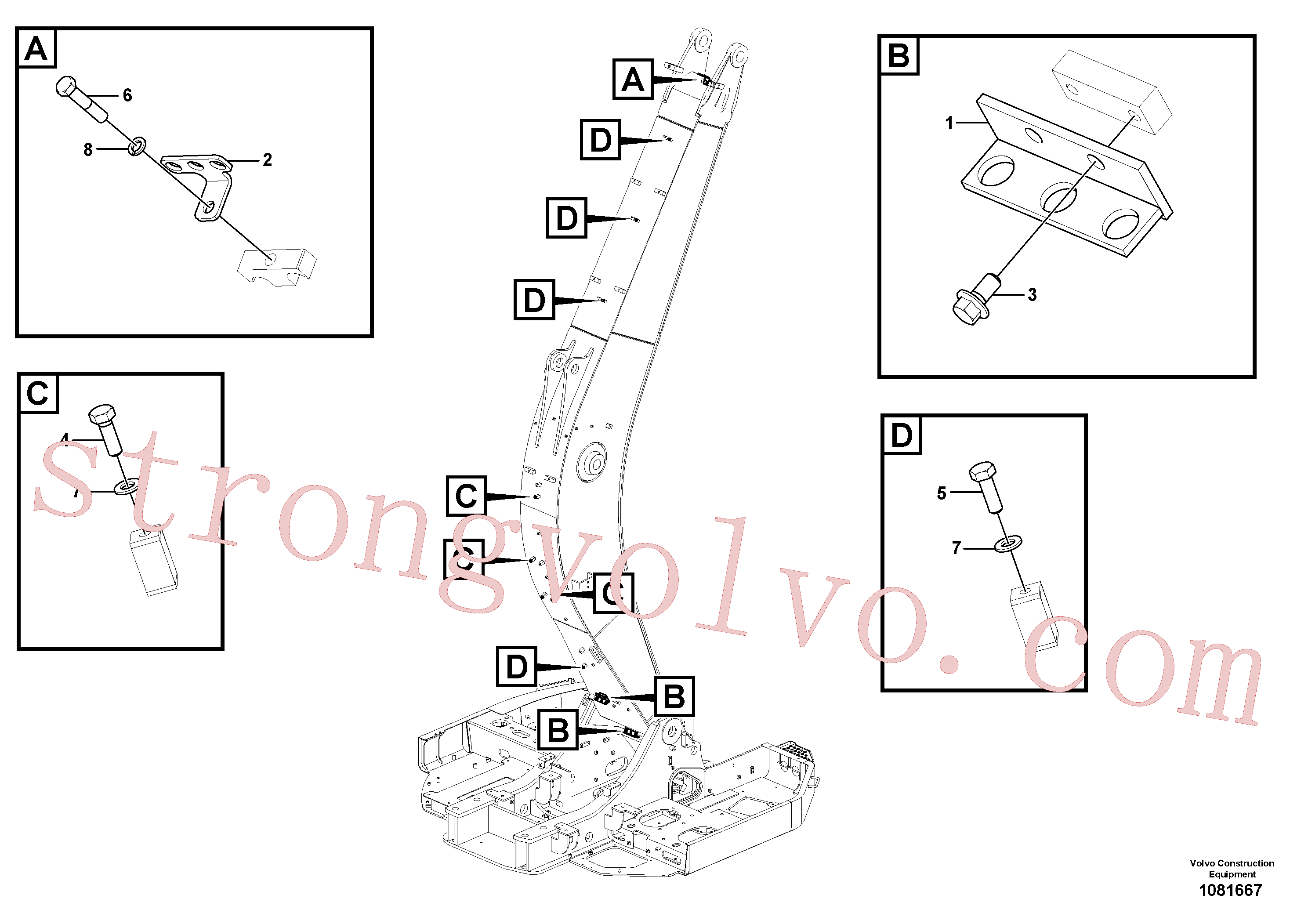 VOE14602078 Volvo Hidráulica de serviço, fuga de óleo na lança(1081667 Montagem)