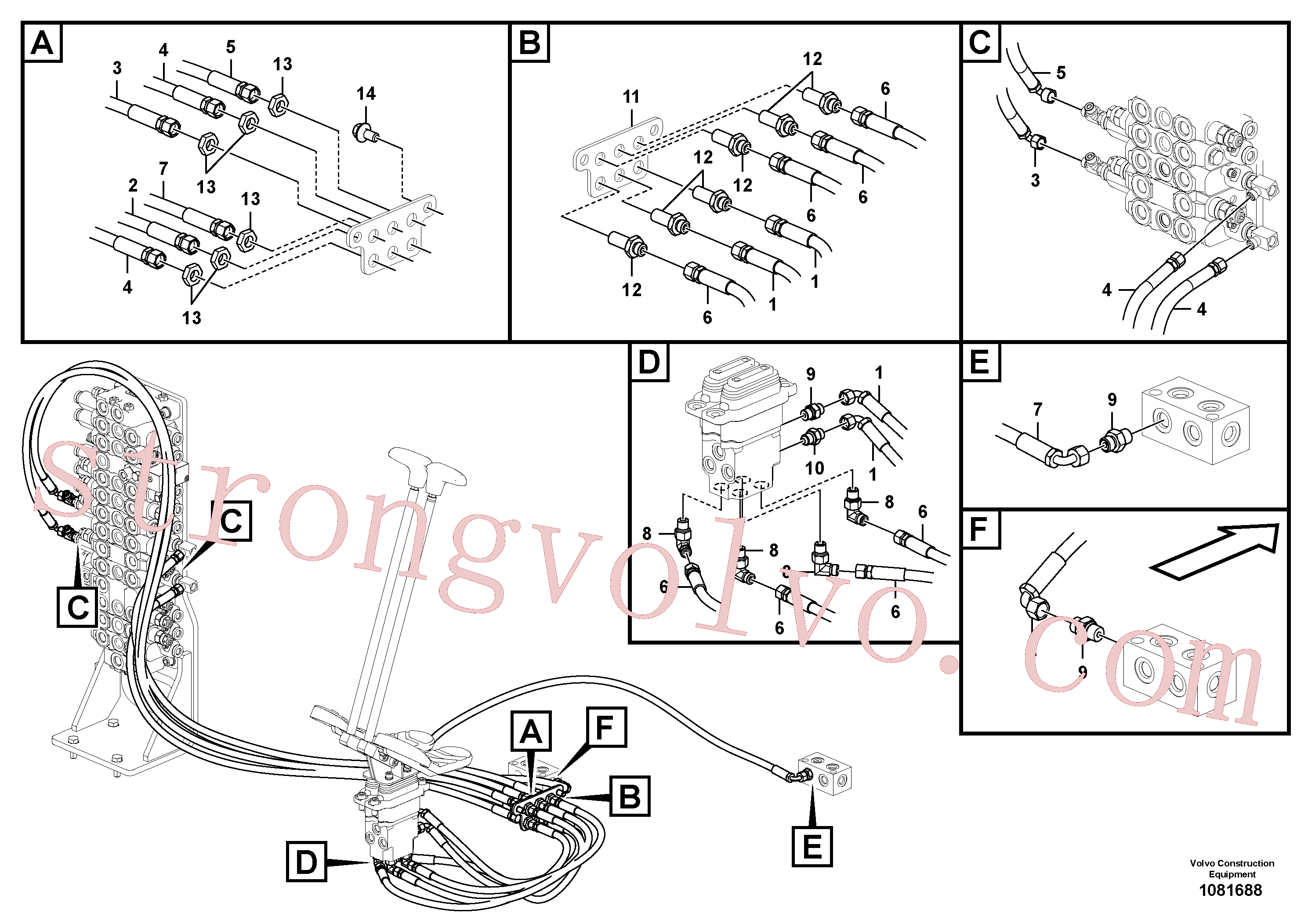 VOE936958 Volvo Sistema servomotor, válvula de comando para pedal da válvula de comando(1081688 Montagem)