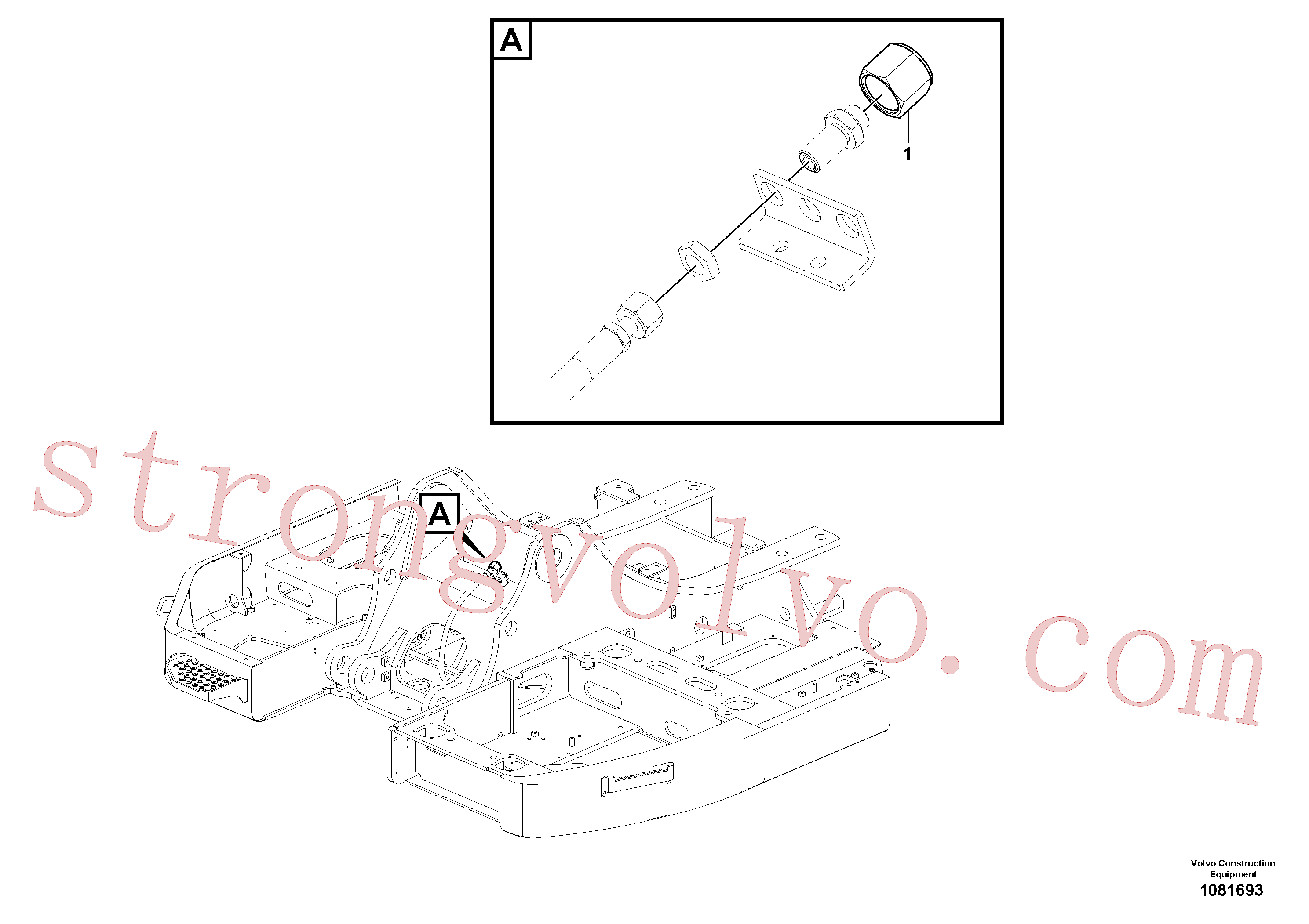 VOE935574 Volvo Hidráulica de serviço, fuga de óleo na estrutura superior(1081693 Montagem)
