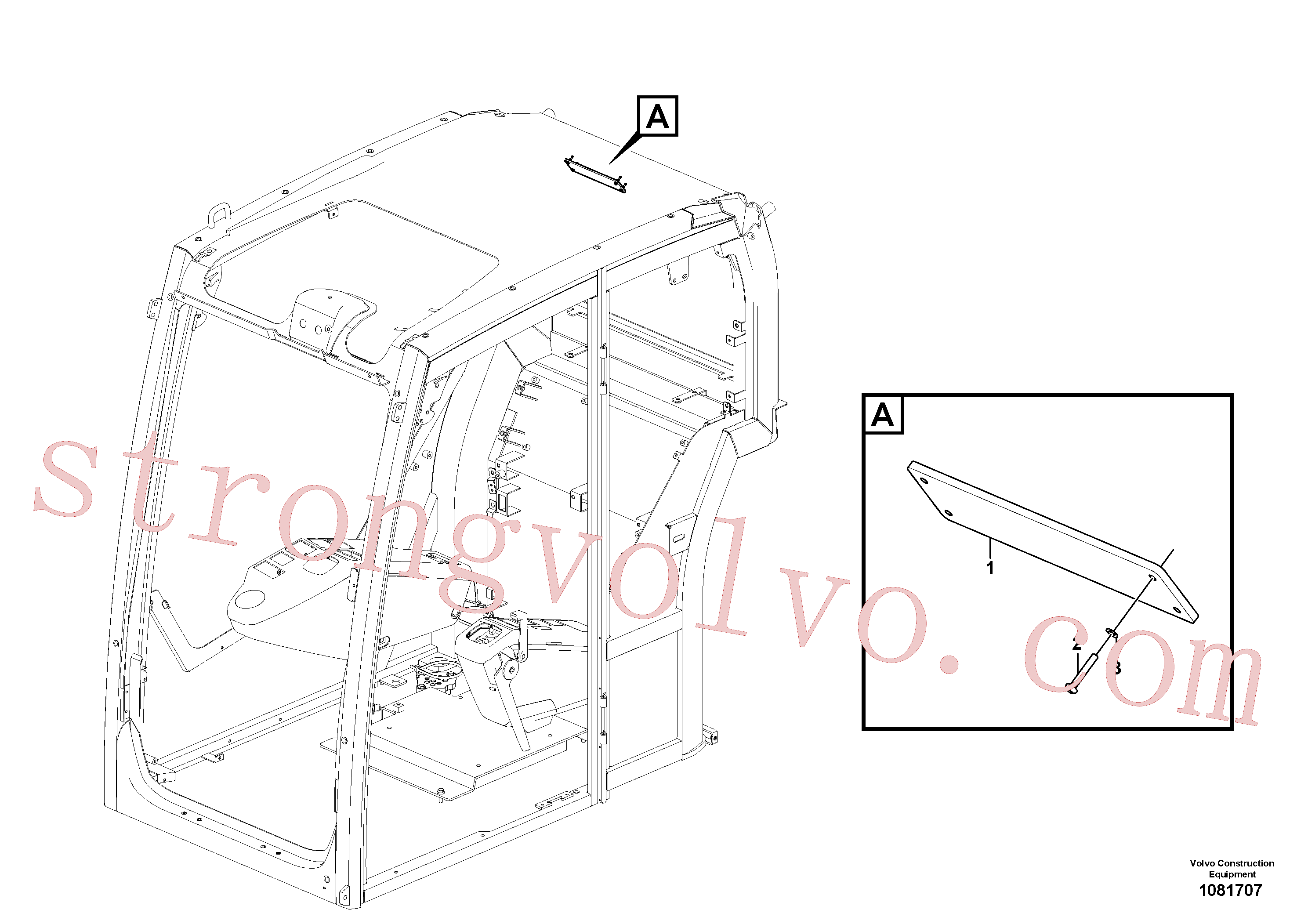 VOE997489 Volvo Painel da tampa, caixa do rádio(1081707 Montagem)