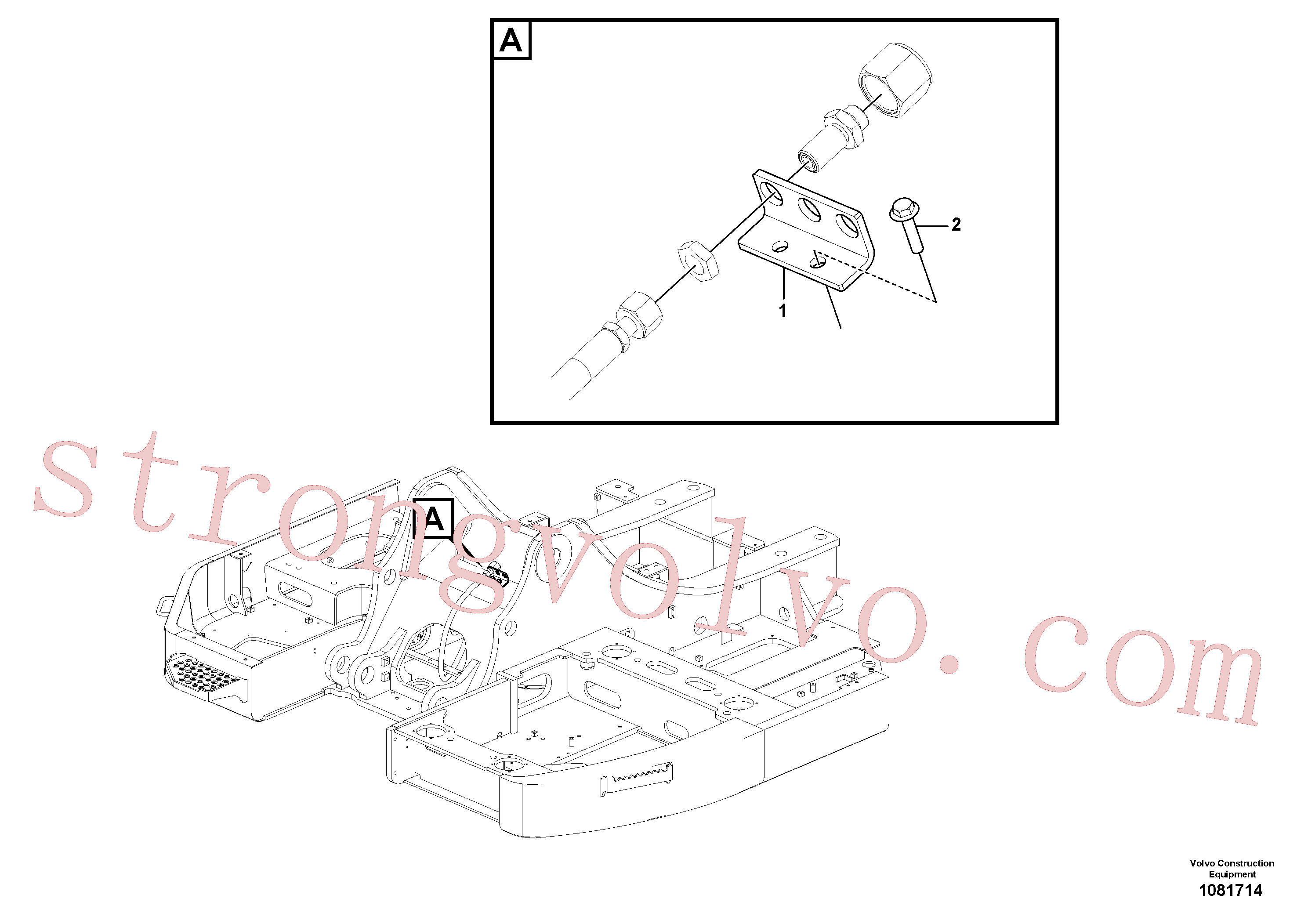 VOE14602078 Volvo Hidráulica de serviço, fuga de óleo na estrutura superior(1081714 Montagem)
