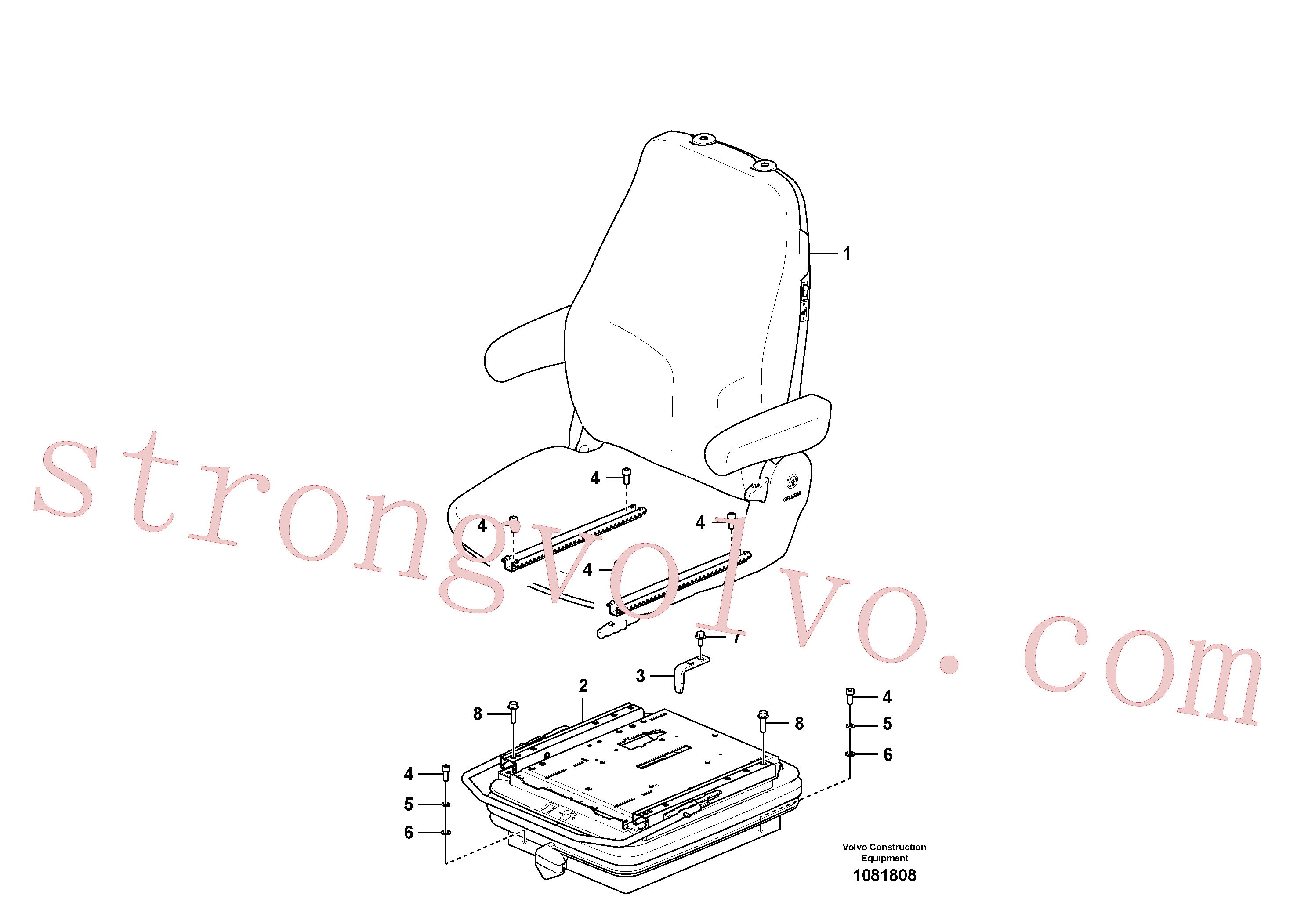 VOE997507 Volvo Banco do operador com acessórios(1081808 Montagem)