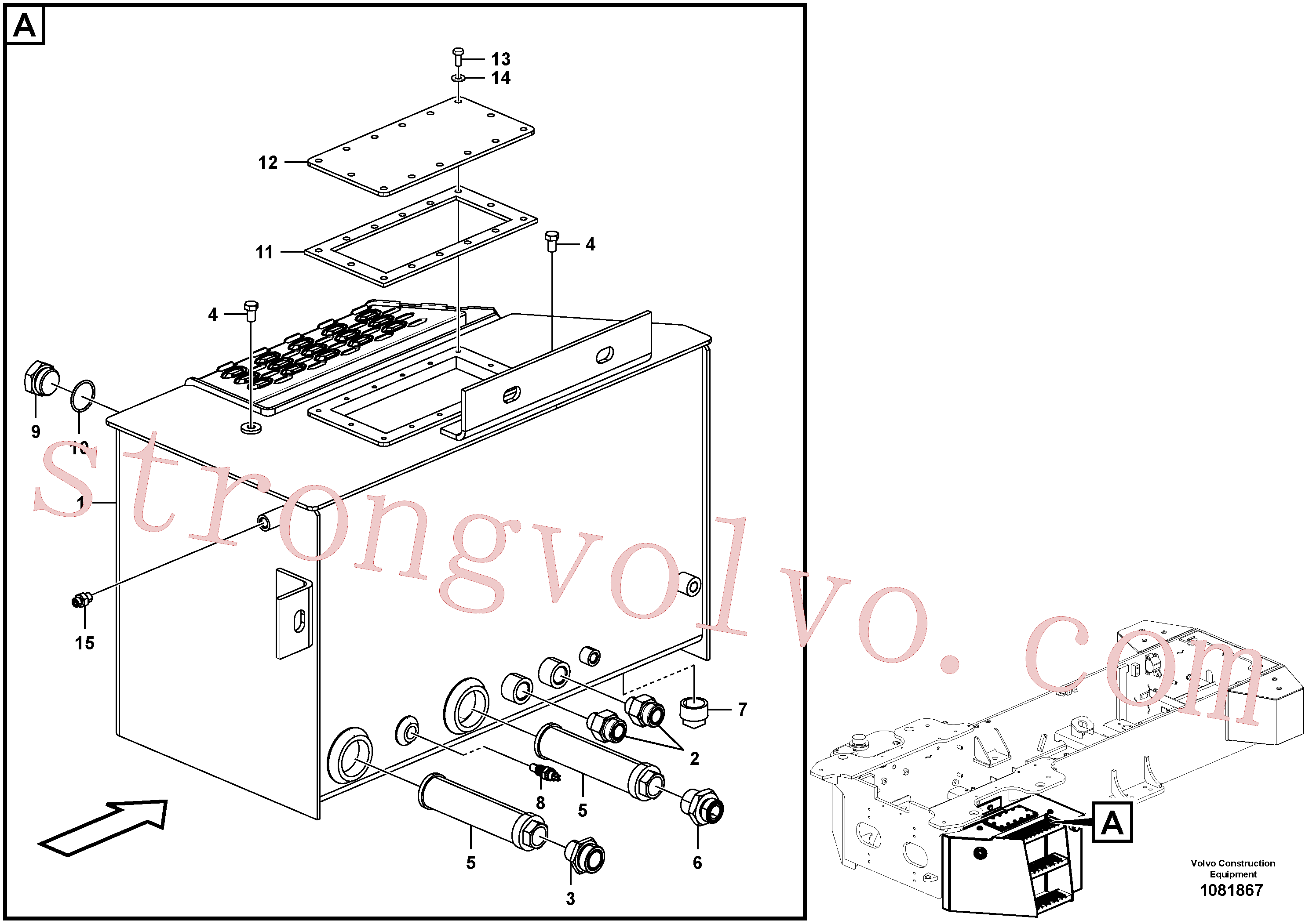 VOE935230 Volvo Conjunto de depósito hidráulico(1081867 Montagem)
