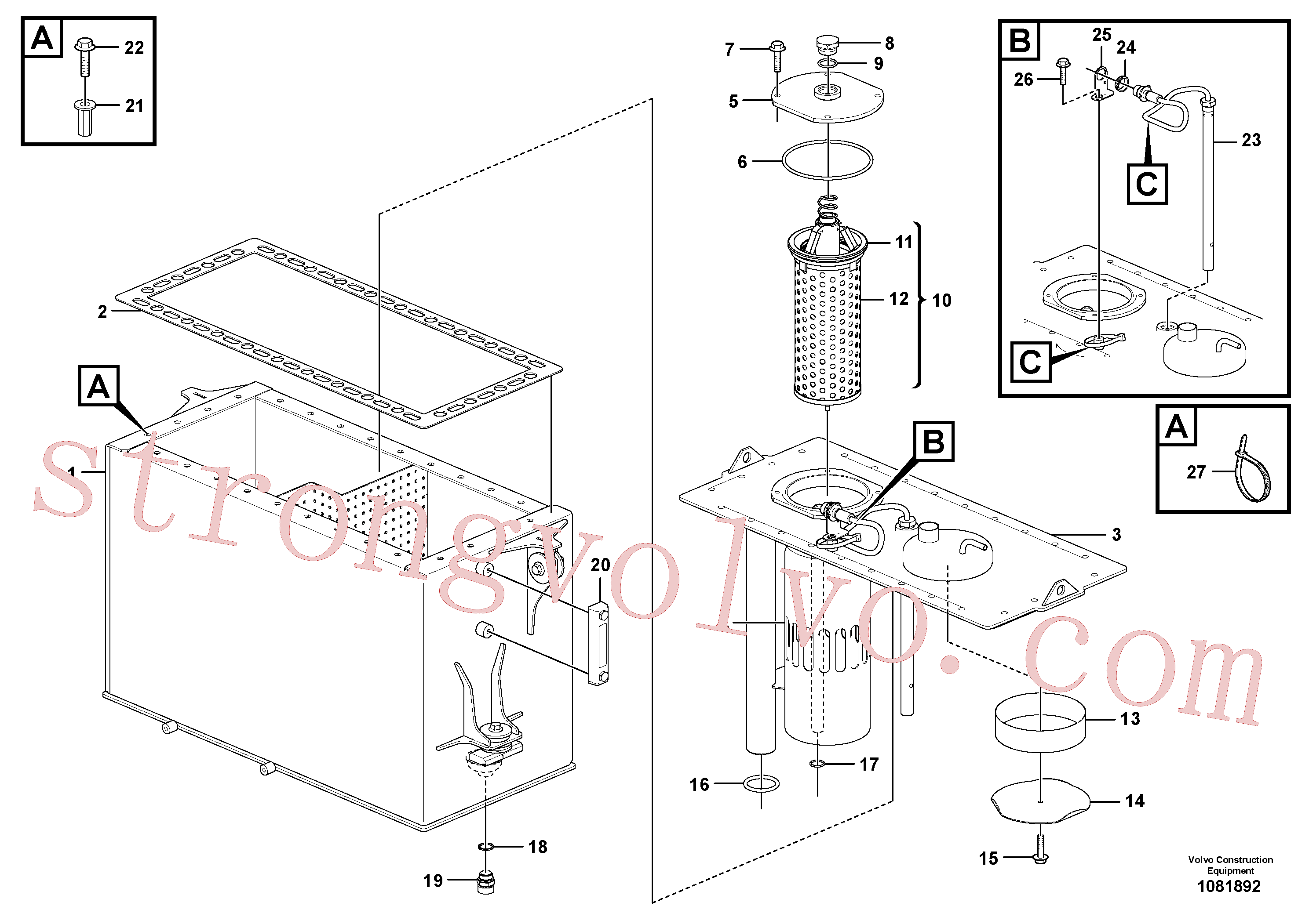 VOE15139617 Volvo Depósito de óleo hidráulico(1081892 Montagem)