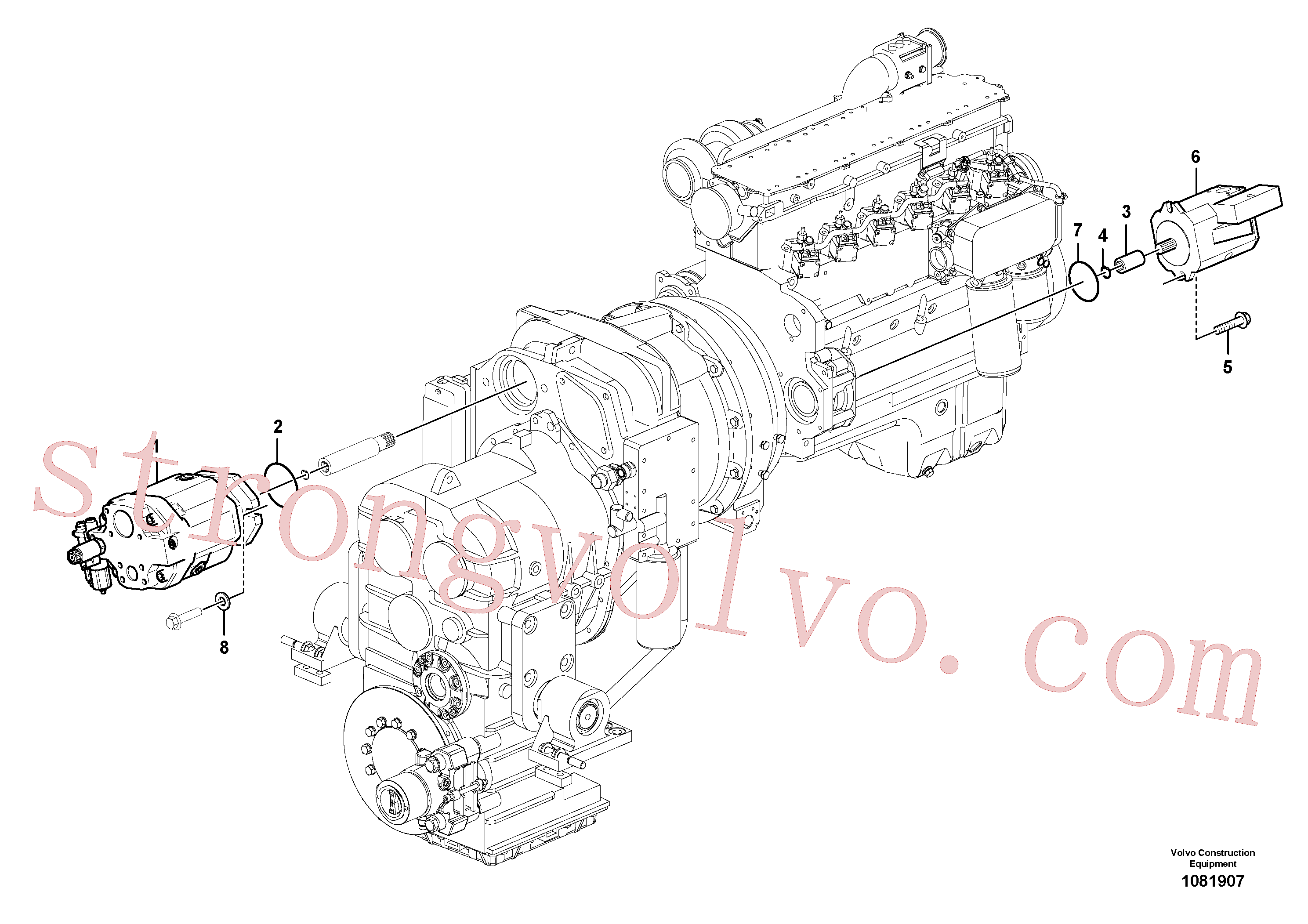 VOE17210651 Volvo Bomba hidráulica com acessórios(1081907 Montagem)