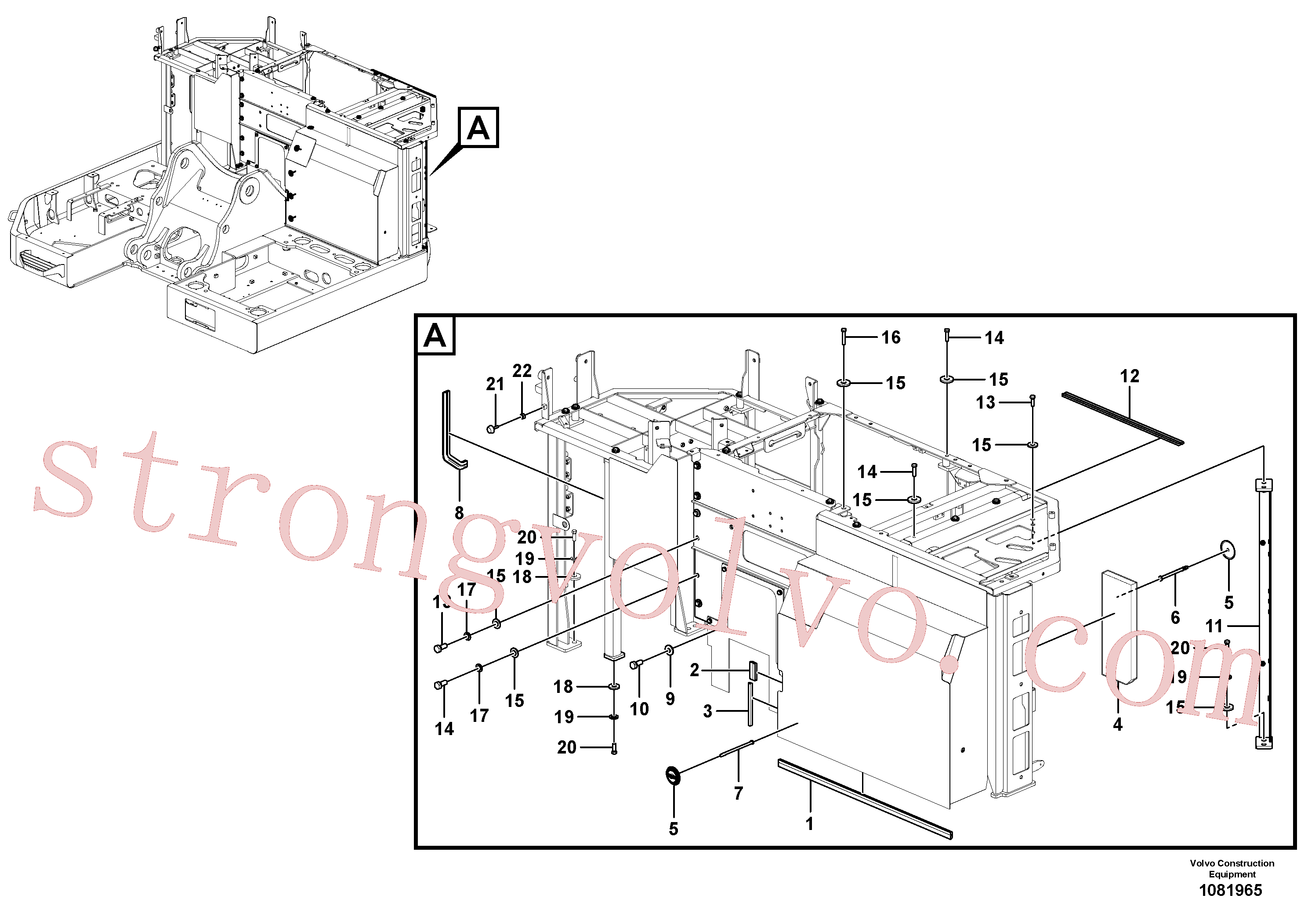 VOE14880921 Volvo Quadro do capot(1081965 Montagem)