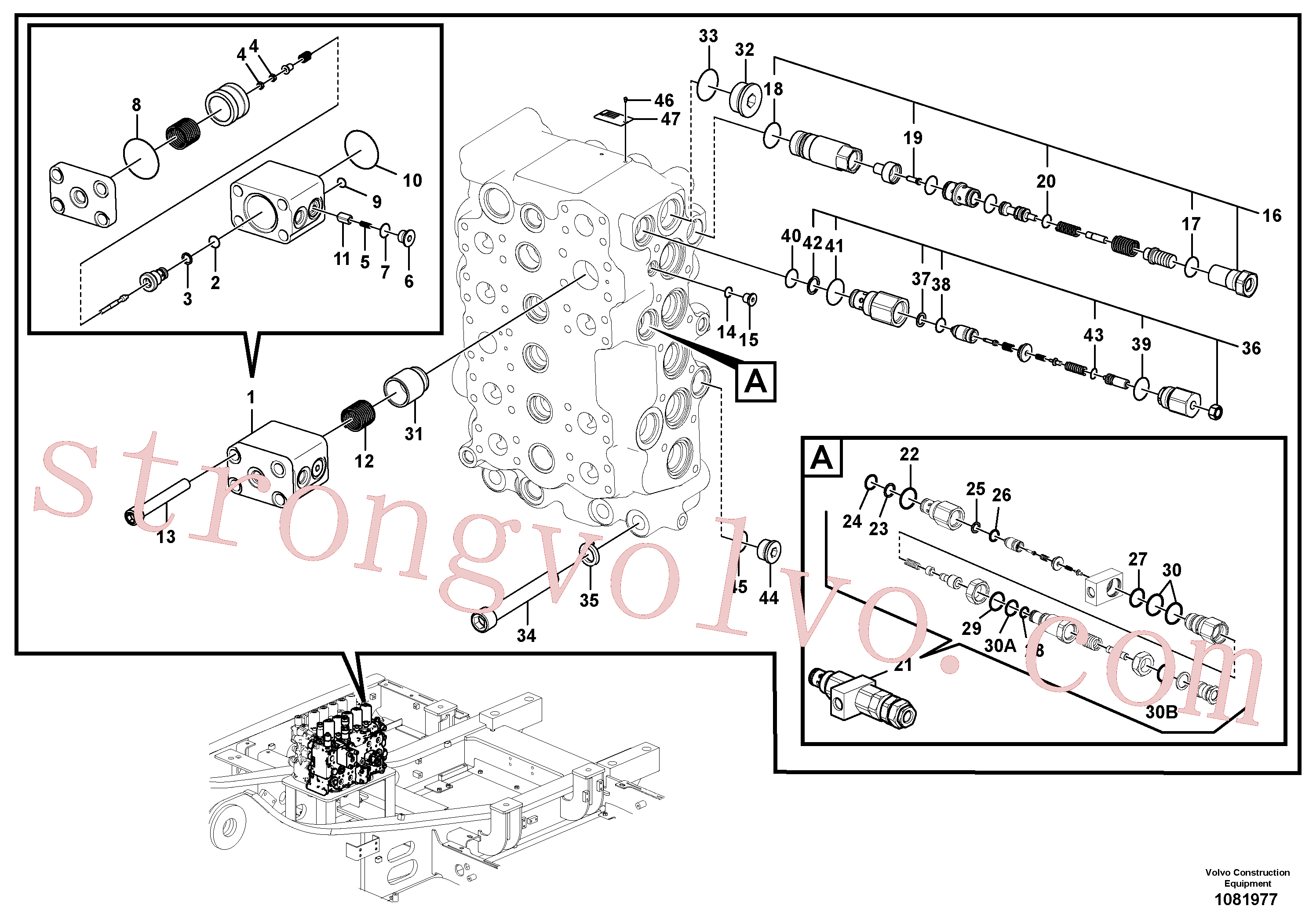 VOE14714209 Volvo Válvula mestra de comando(1081977 Montagem)