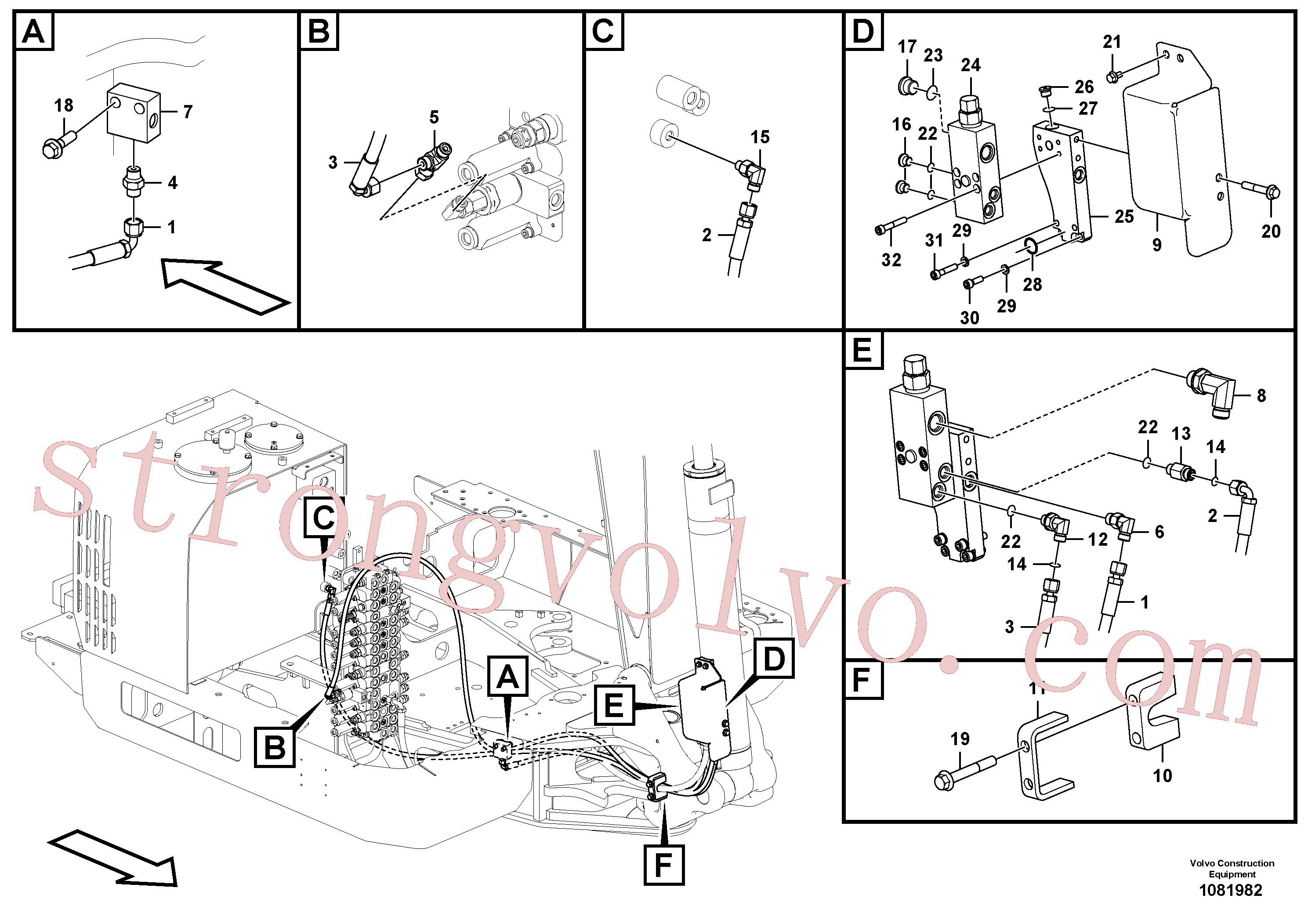 VOE14881286 Volvo Hidráulica de serviço, ruptura da lança(1081982 Montagem)