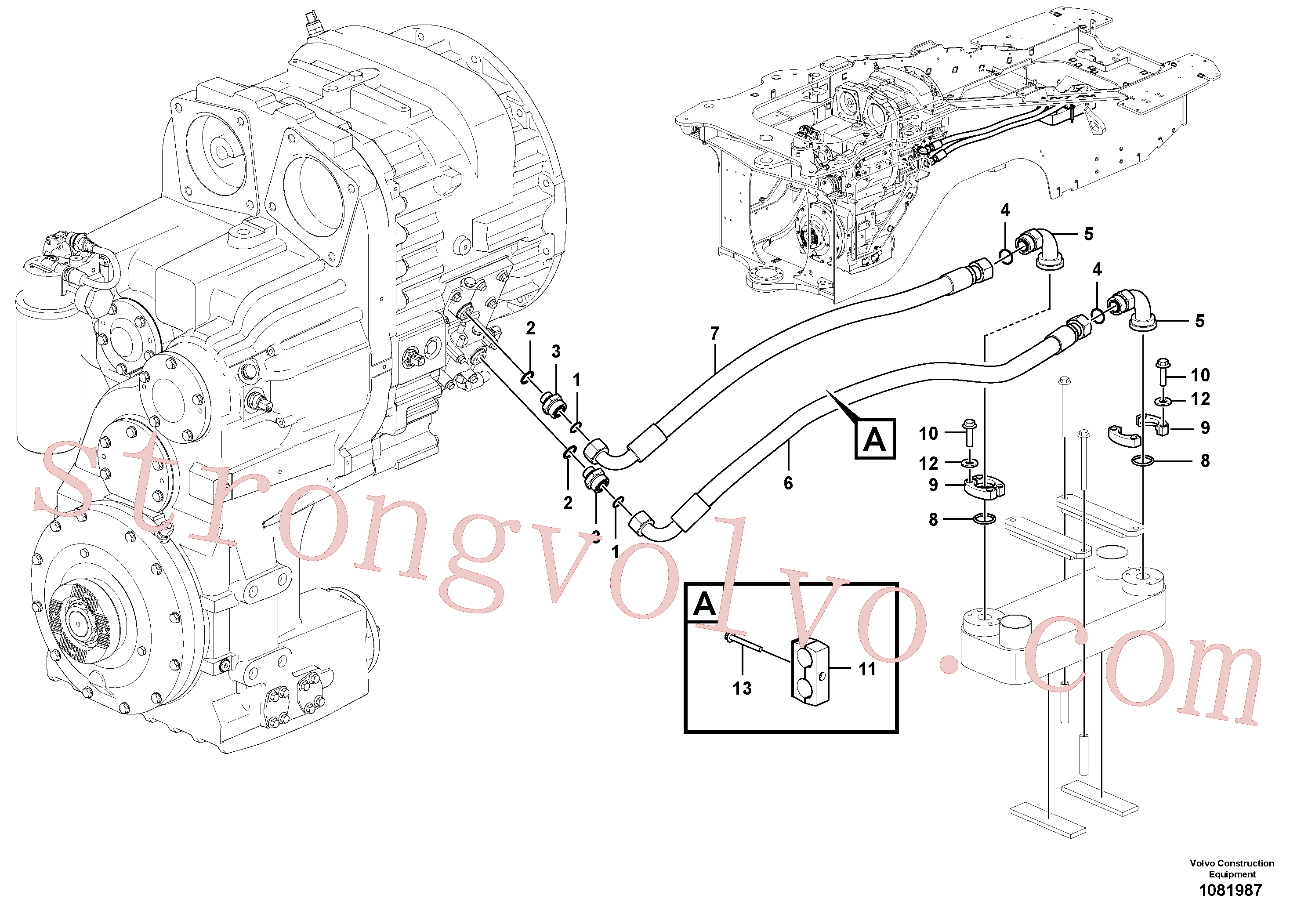 SA9425-51031 Meia flange Volvo escavadeira