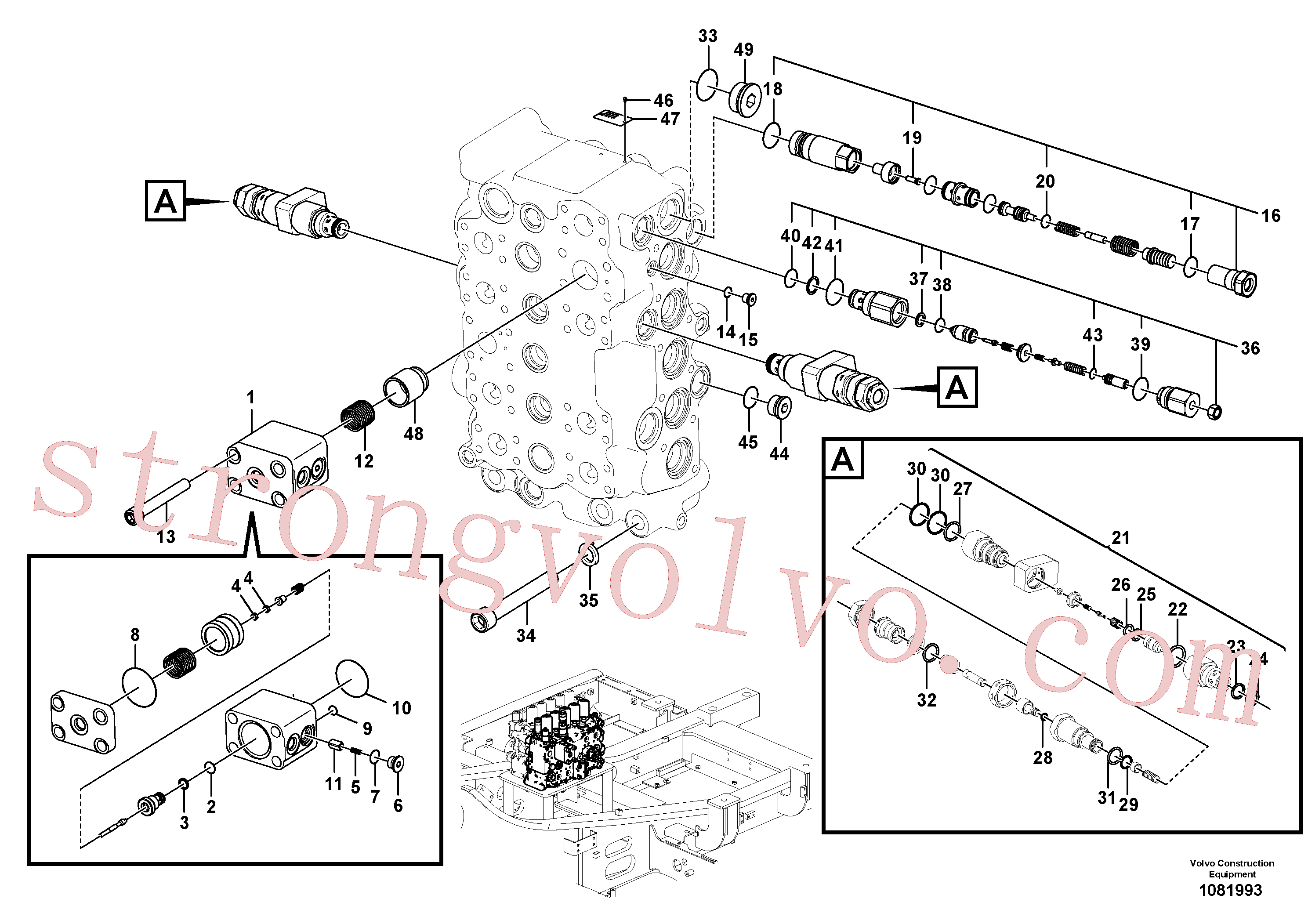 VOE14573750 Volvo Válvula mestra de comando(1081993 Montagem)