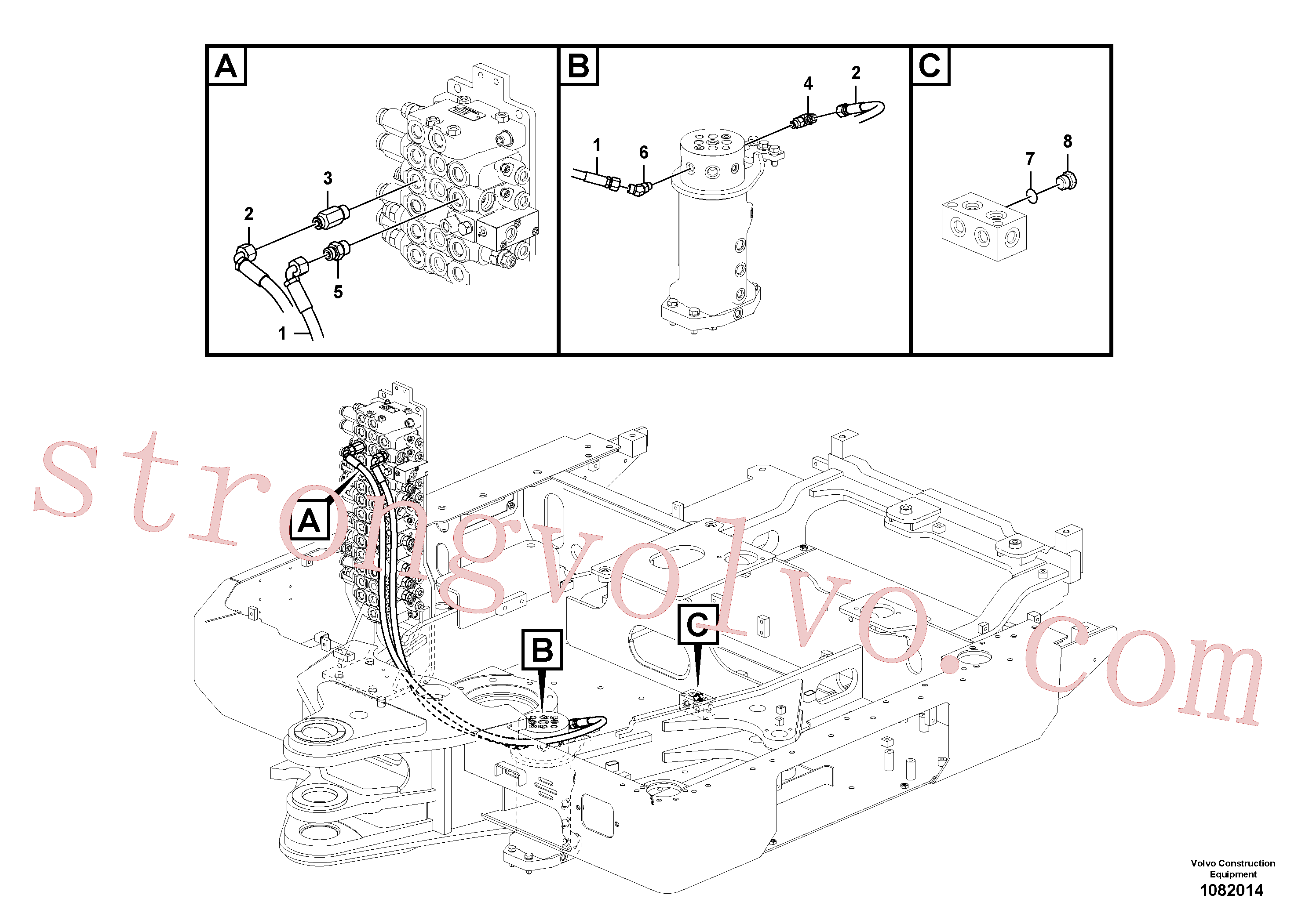 VOE15019610 Volvo Sistema servomotor, lâmina de terraplanagem(1082014 Montagem)