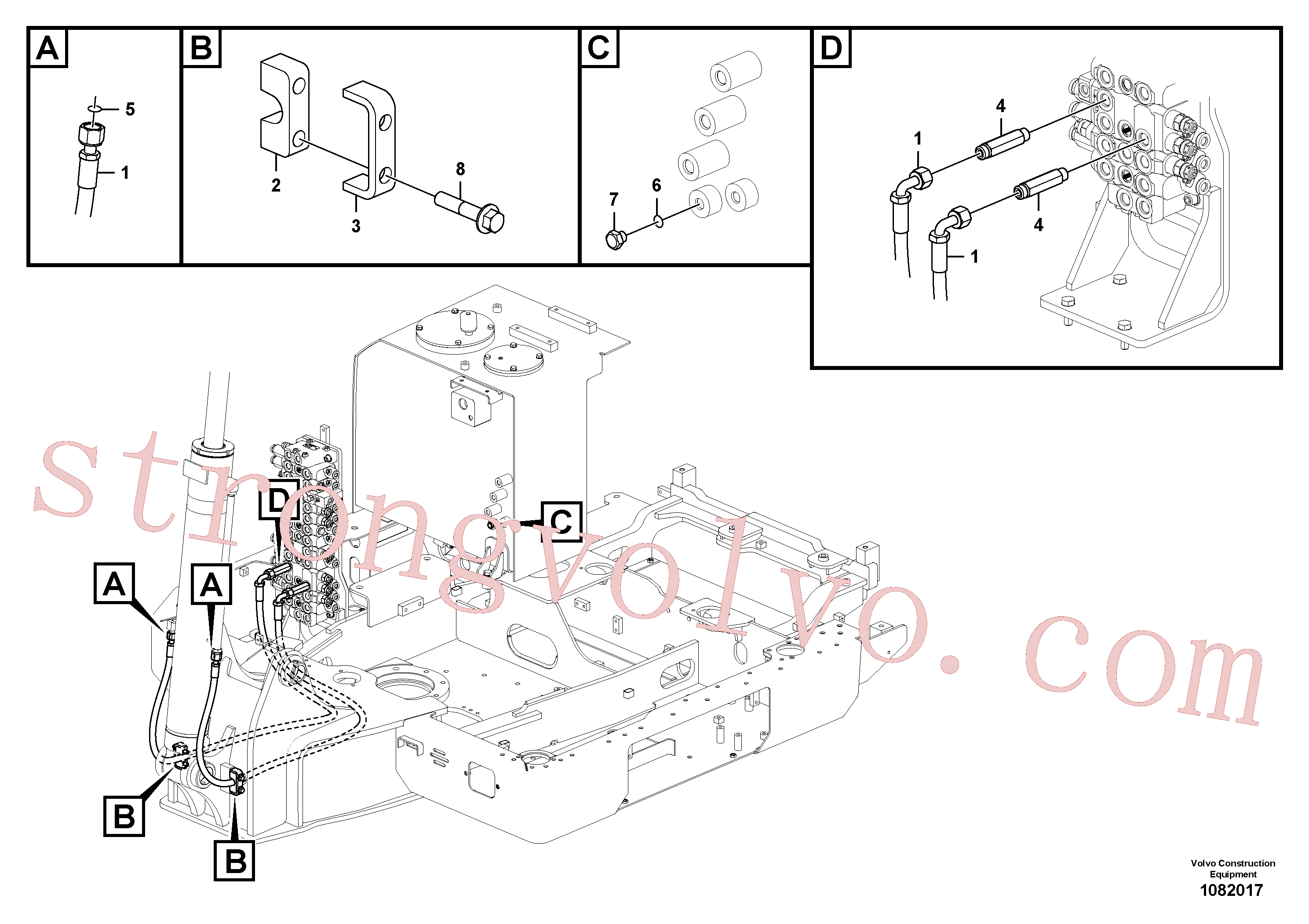 VOE14688503 Volvo Hidráulica de serviço, cilindro da lança(1082017 Montagem)
