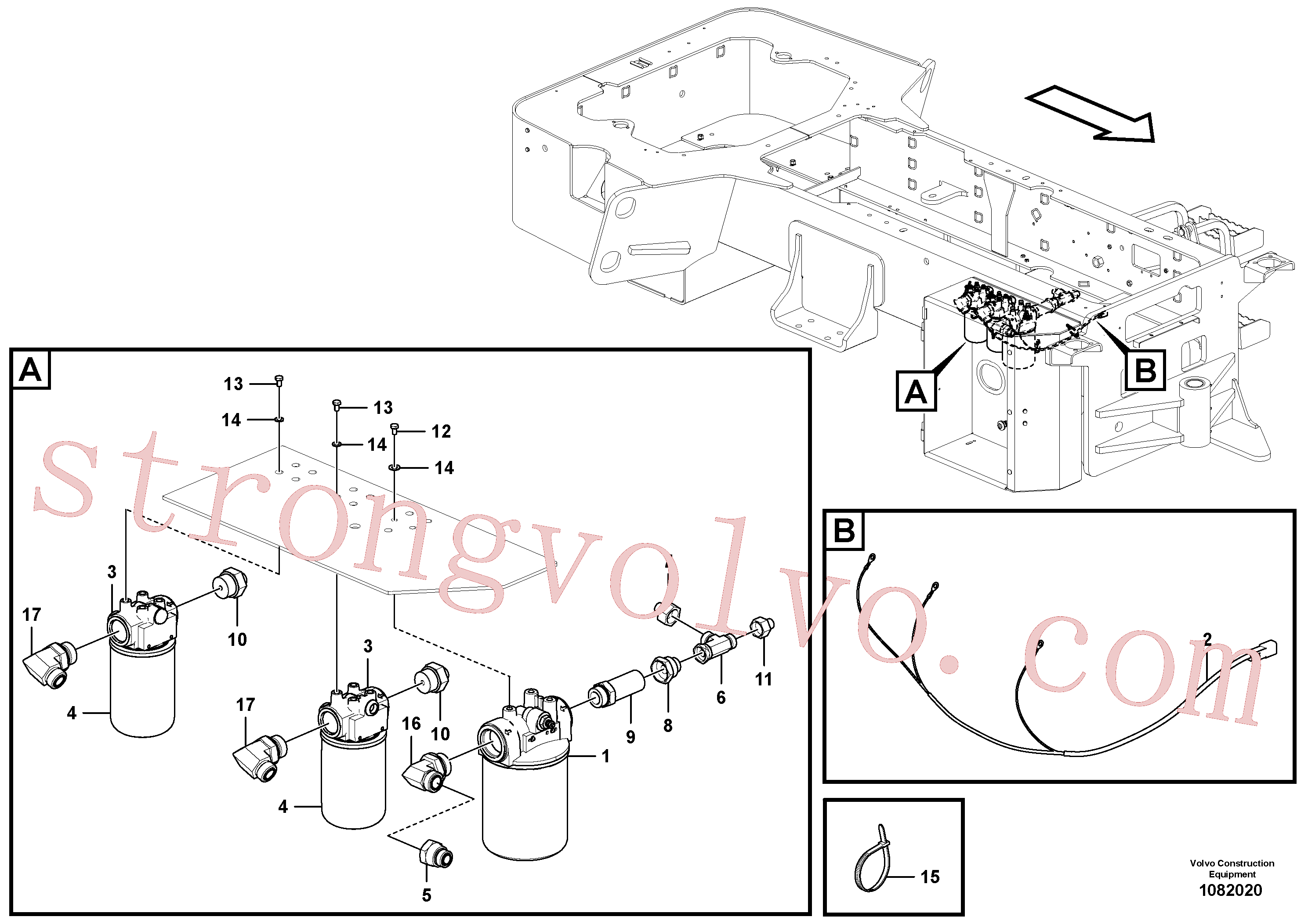 VOE13933874 Volvo Instalação de filtro hidráulico(1082020 Montagem)