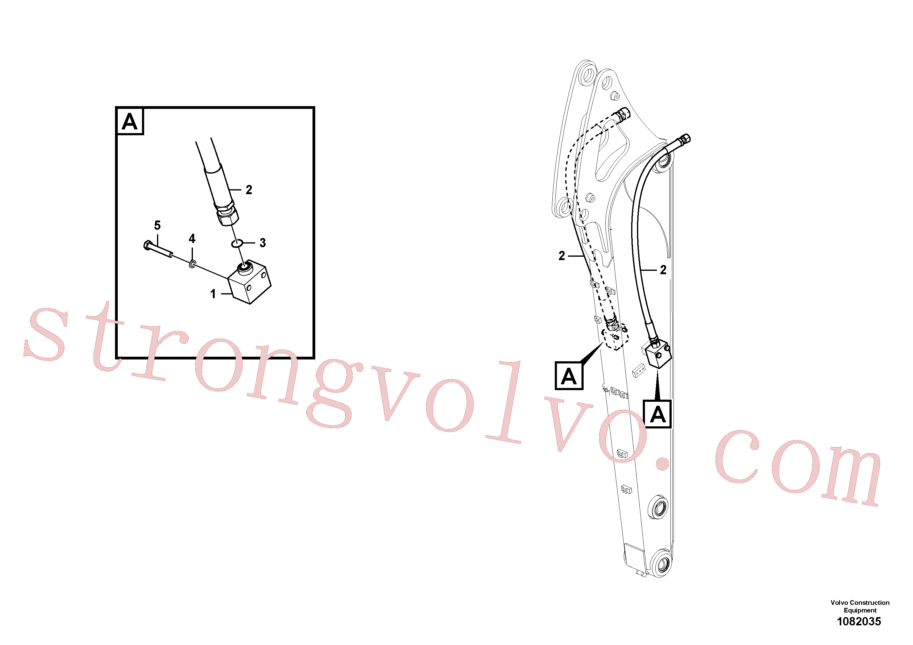 VOE14701334 Volvo Hidráulica de serviço, martelo e cortador para braço de afundamento(1082035 Montagem)