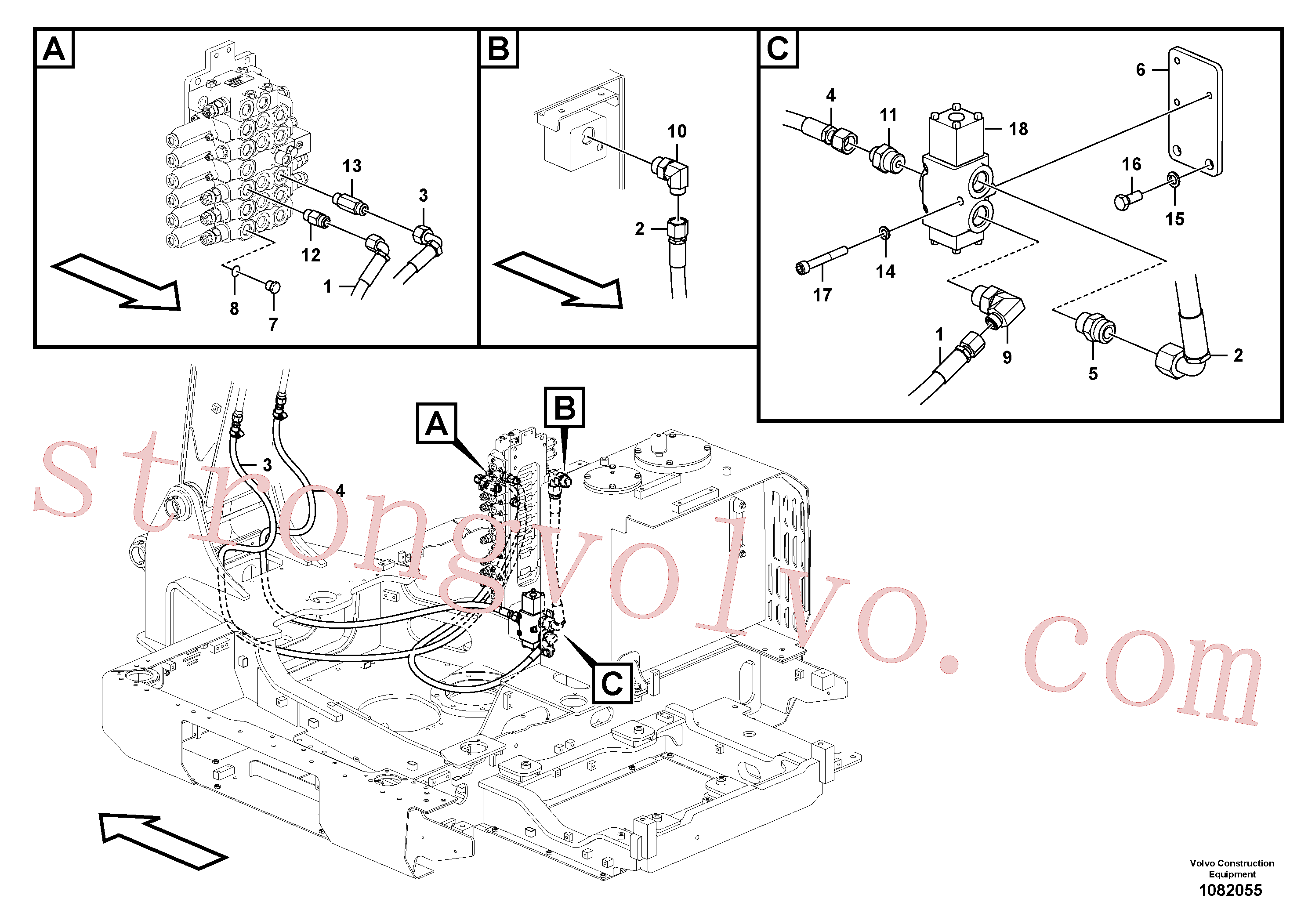 VOE936835 Volvo Hidráulica de serviço, martelo e cortador para topo(1082055 Montagem)