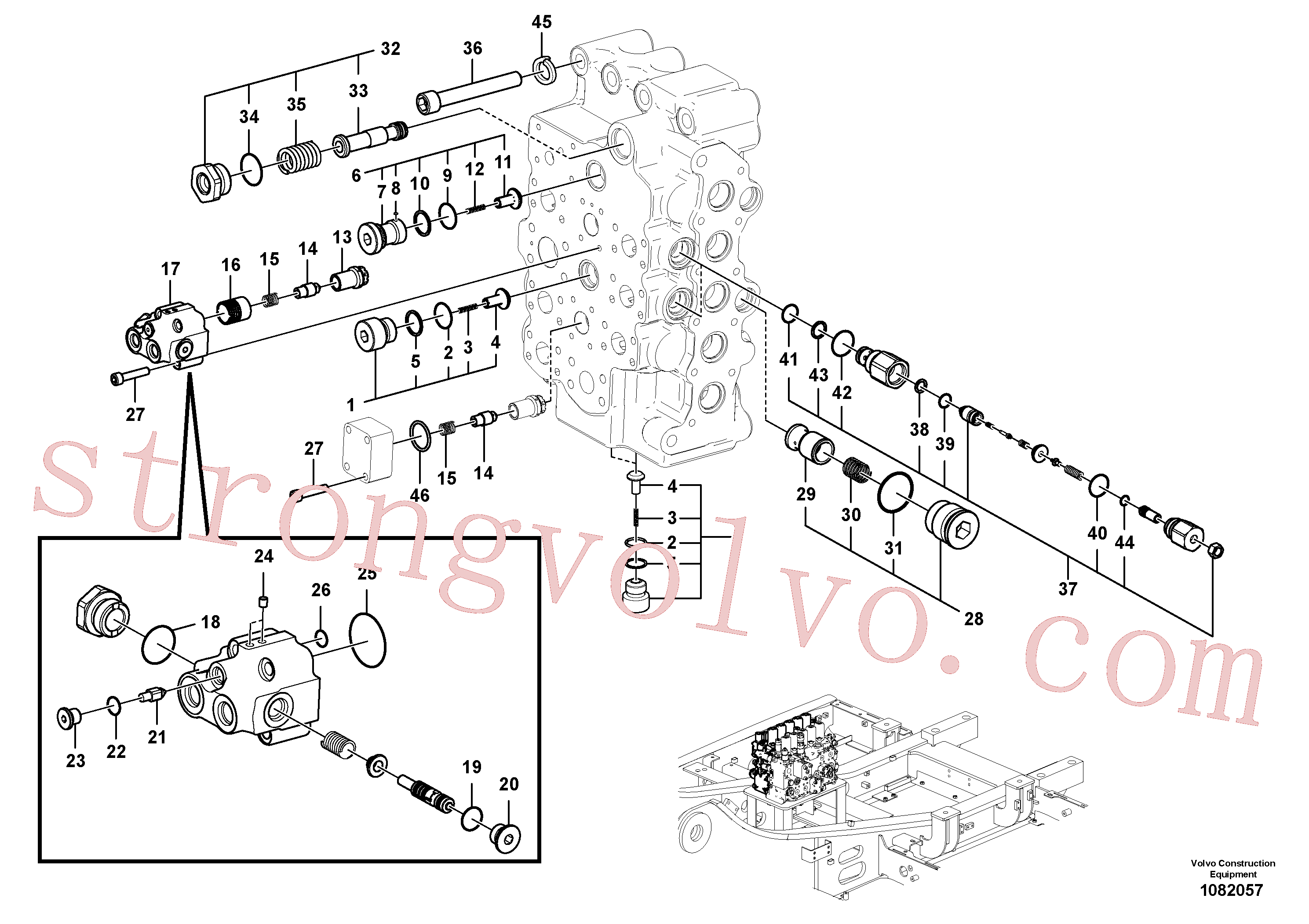 VOE14514258 Volvo Válvula mestra de comando(1082057 Montagem)