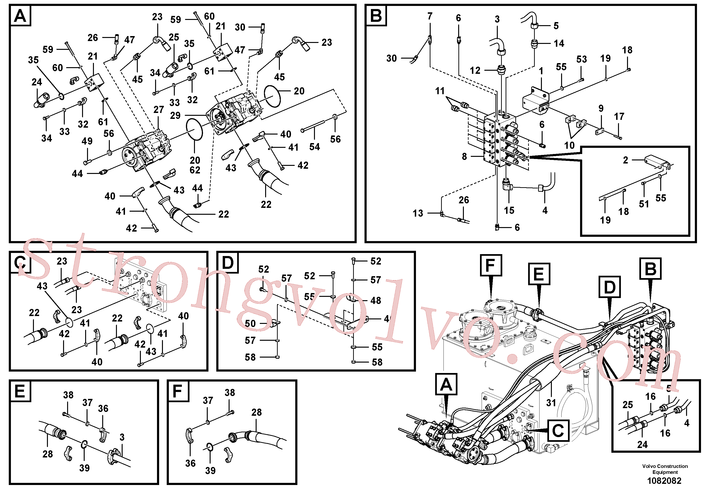 Volvo Acessórios para escavadeira RM58927765 Peça conexão Acessórios