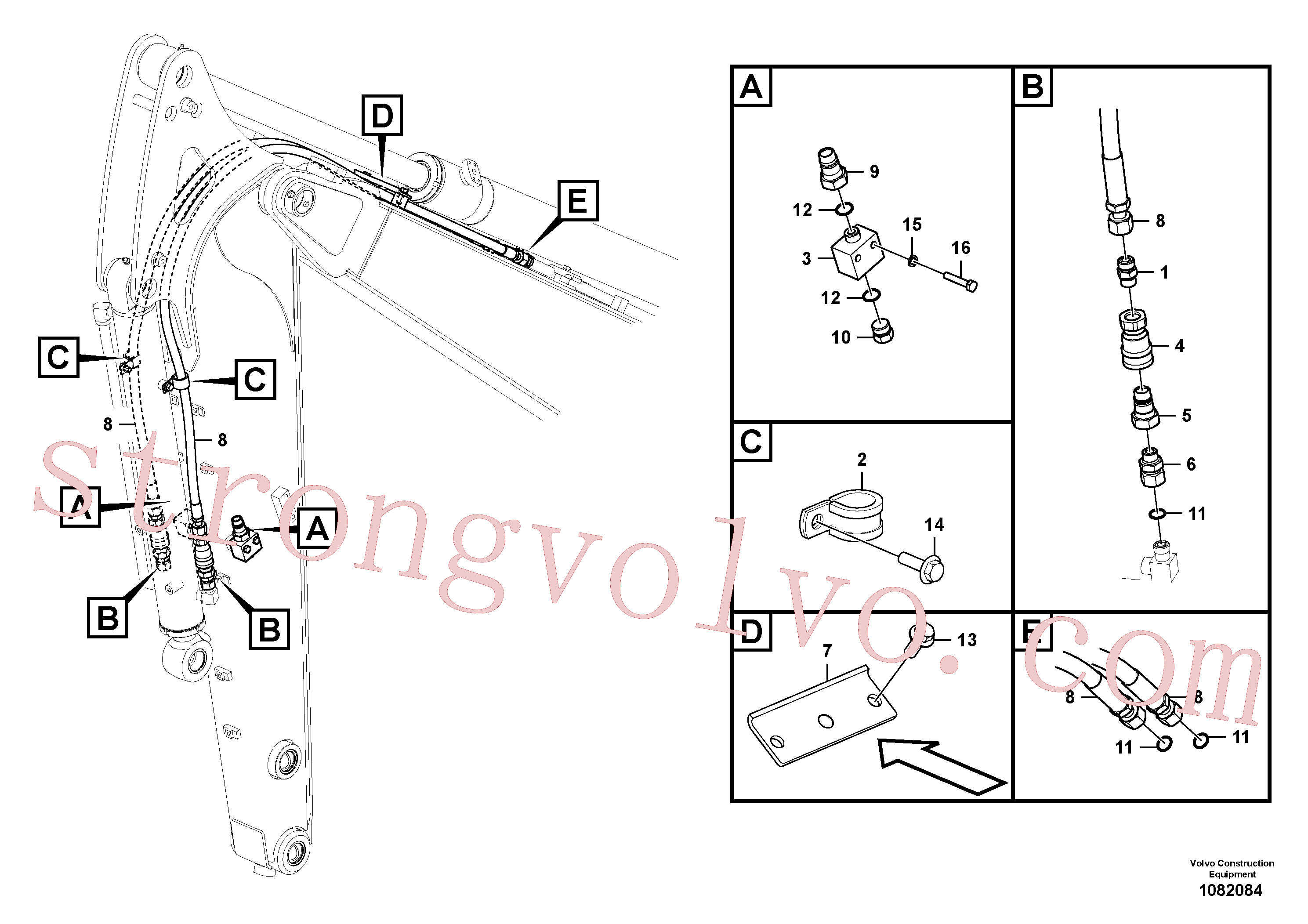 VOE14586820 Volvo Hidráulica de serviço, sistema de mandíbulas no equipamento de serviço(1082084 Montagem)