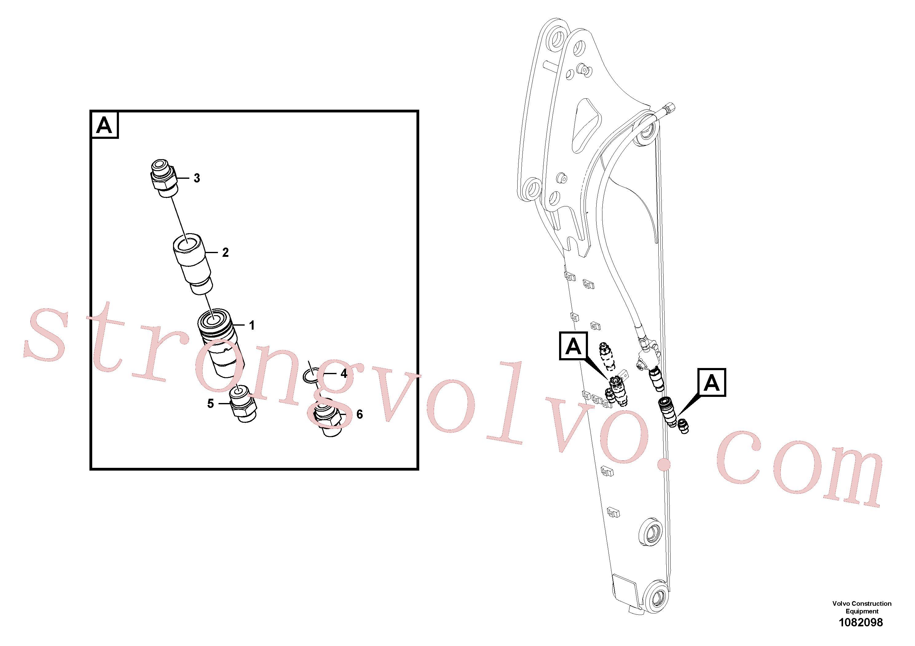 VOE14697603 Volvo Hidráulica de serviço, sistema de mandíbulas no equipamento de serviço(1082098 Montagem)