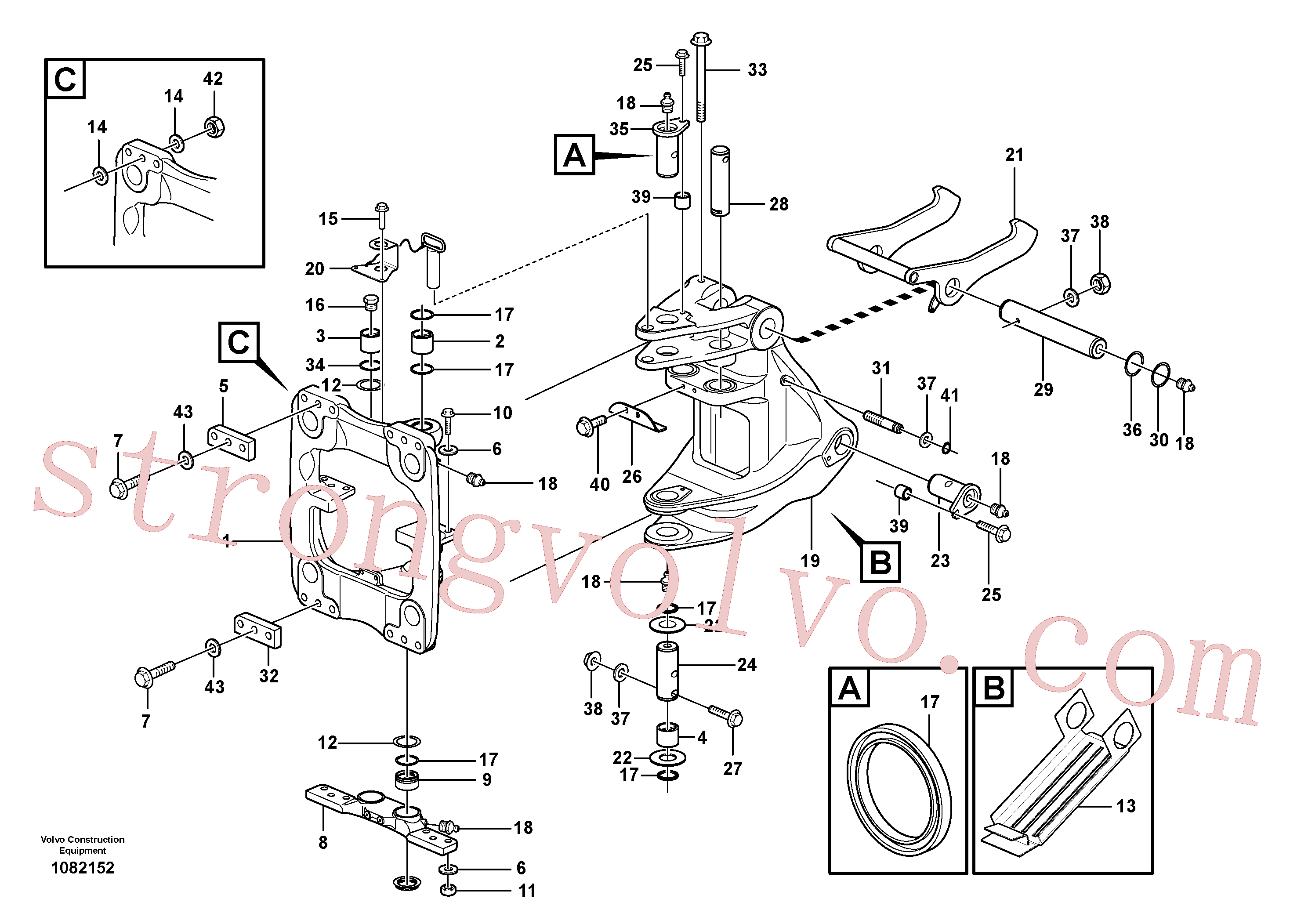 China Made VOE11883628 Anel de vedação Volvo Acessórios para escavadeira