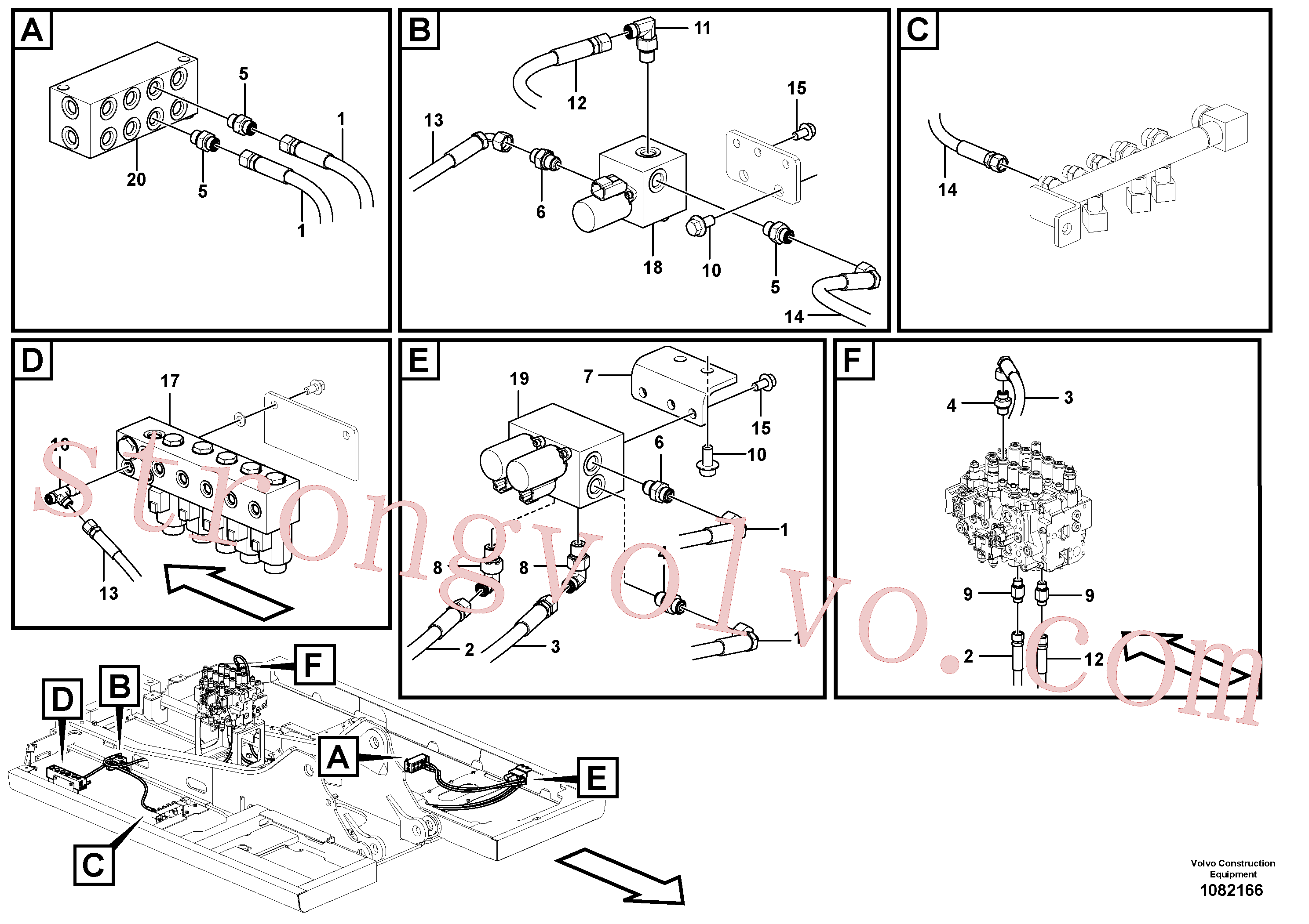 VOE15175243 Volvo Sistema servomotor, martelo e corte(1082166 Montagem)