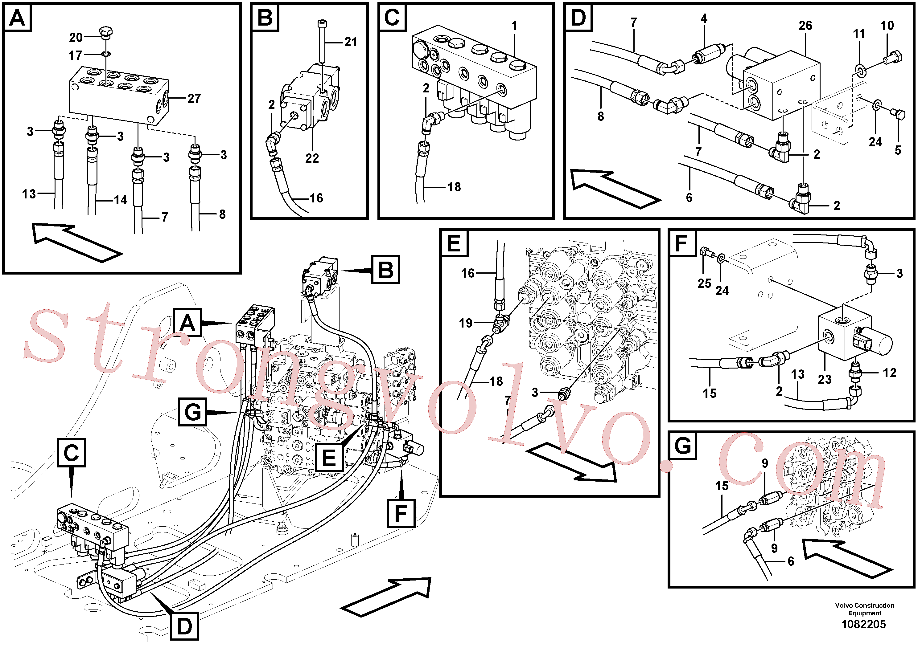 VOE14539702 Volvo Sistema servomotor, martelo e corte(1082205 Montagem)